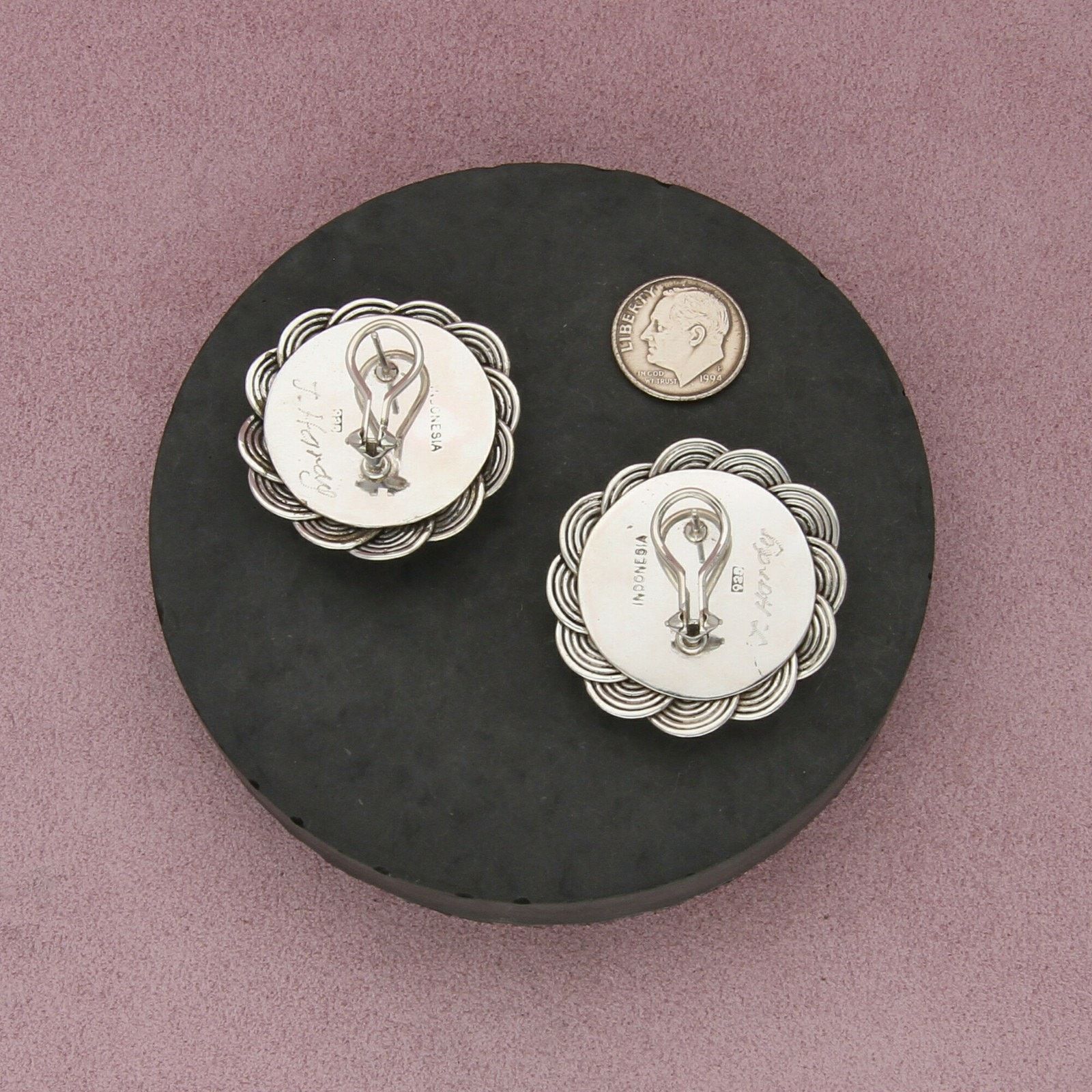 Sterling Silver john hardy sterling silver hand signed omega-back earrings Size ONE SIZE - 2 Thumbnail