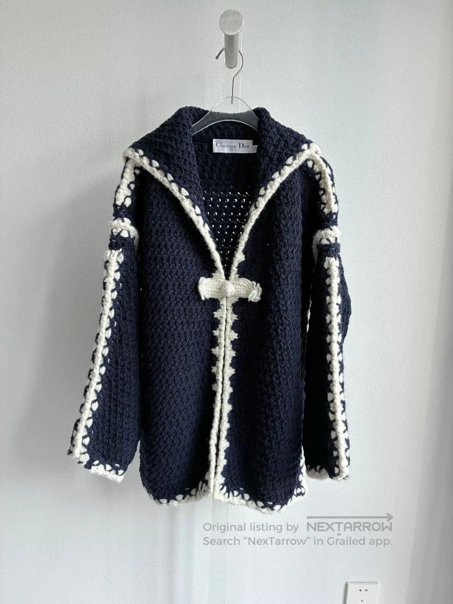 Dior Dior Navy White Knit Cardigan XS. Size XS / US 0-2 / IT 36-38 - 2 Thumbnail