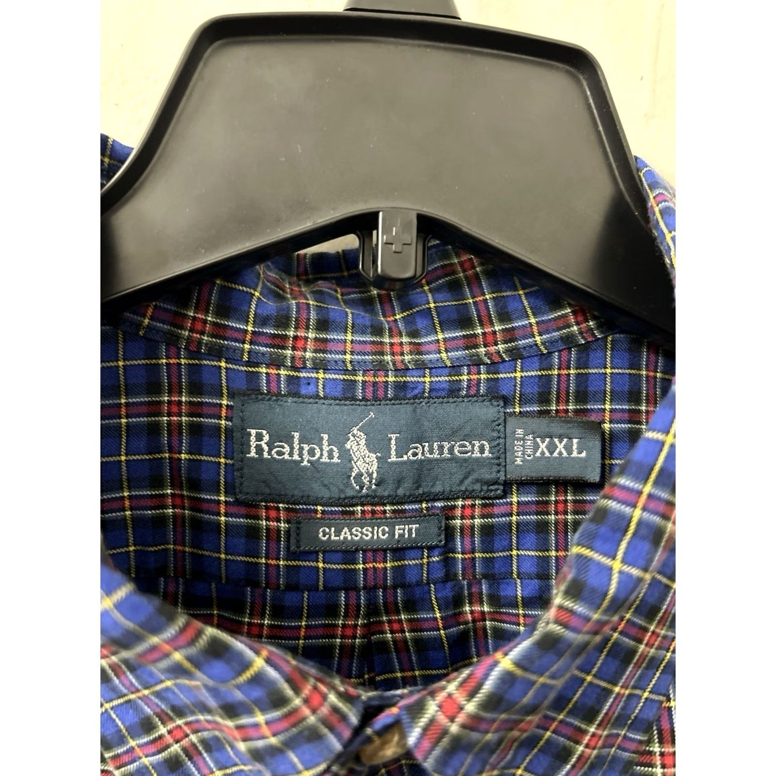 Ralph Lauren VINTAGE Ralph Lauren Shirt Mens 2XL Blue Plaid Classic Fit Button-Down L/S Shirt Size US XXL / EU 58 / 5 - 6 Thumbnail