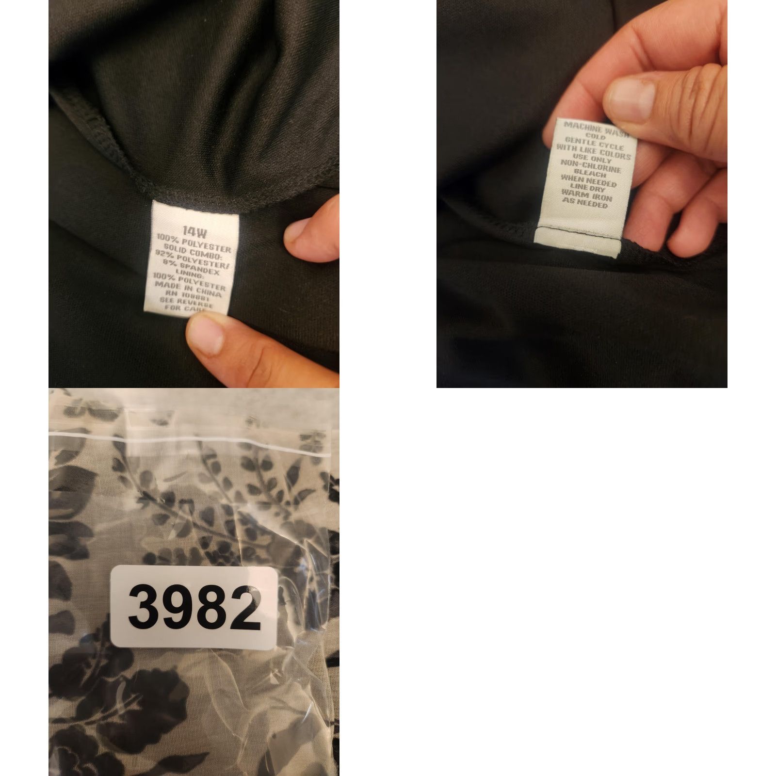 Vintage Dressbarn Dress Womens 14W Black White Floral Sleeveless Empire Waist Pockets Midi Black Womens 14W Floral Pockets Sleeveless Size XL / US 12-14 / IT 48-50 - 9 Thumbnail
