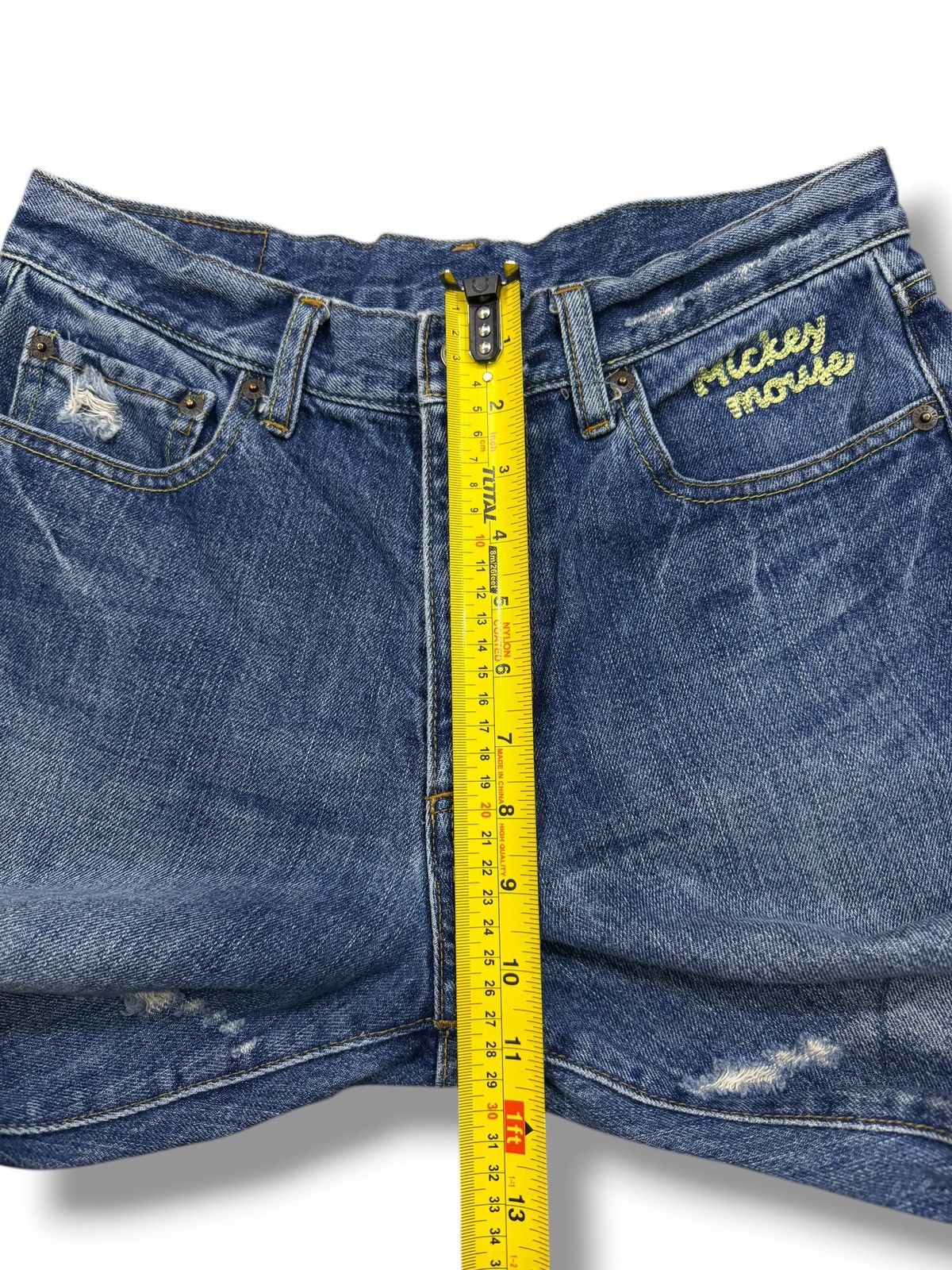 Mickey Mouse Vintage Disney Mickey Mouse Distressed Patchwork Y2K Denim Size US 30 / EU 46 - 13 Thumbnail