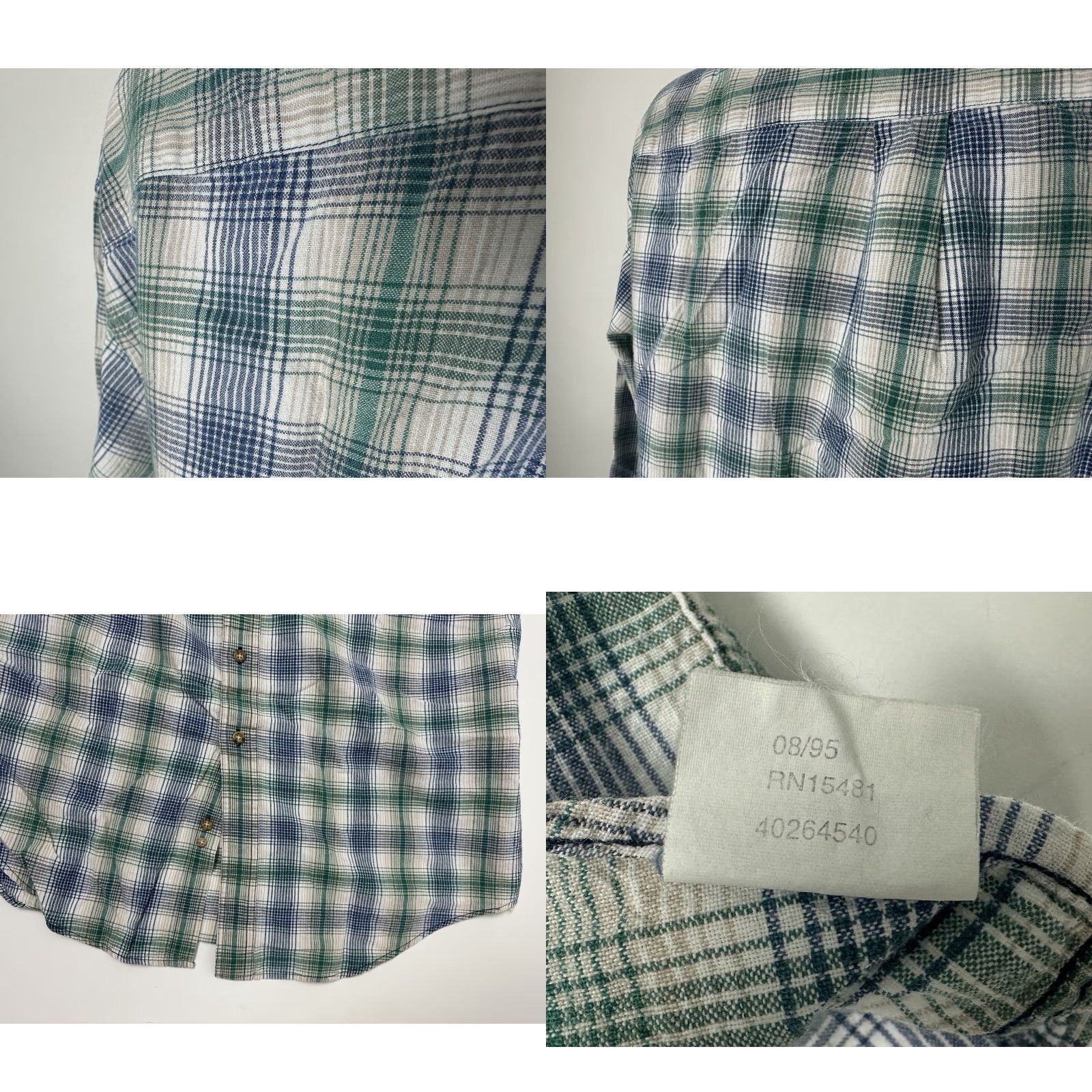 Roundtree & Yorke VINTAGE Roundtree & Yorke Shirt Men XL Long Sleeve Button-Down Outdoor Plaid 90s Casual Hipster Travel Size US XL / EU 56 / 4 - 9 Thumbnail