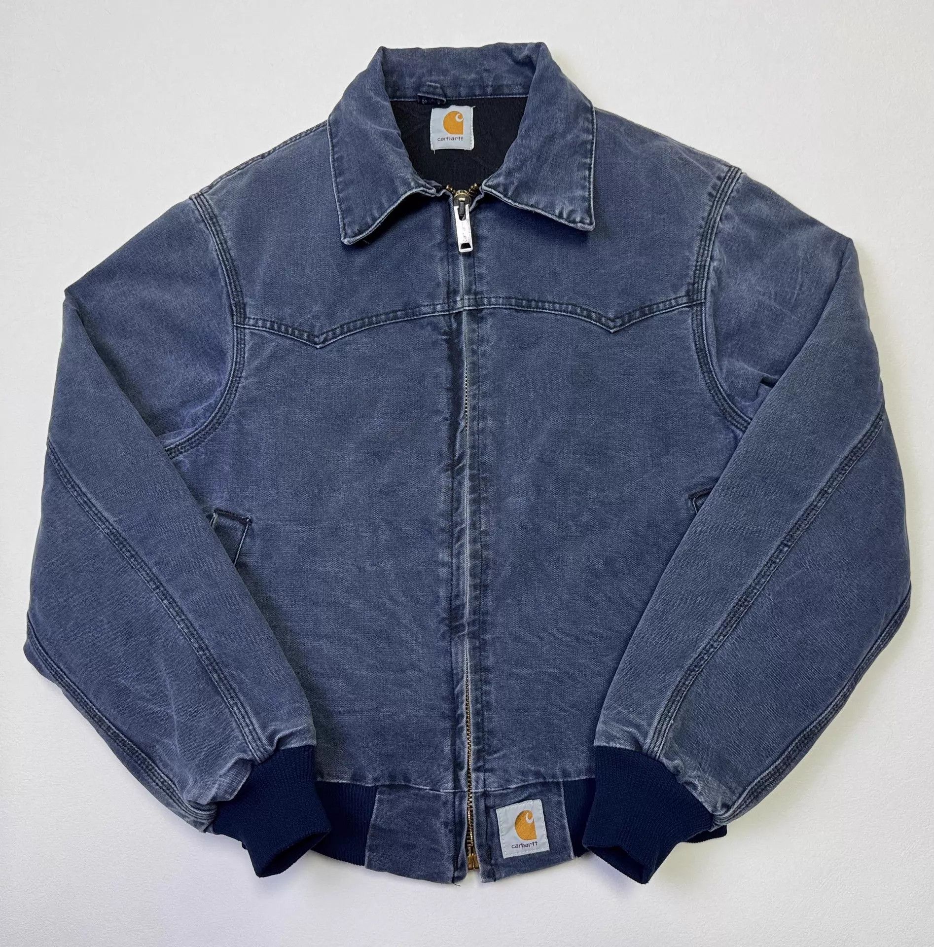 Carhartt Vtg Carhartt JQ2083 INDIGO Hooded Work Jacket S Size US S / EU 44-46 / 1 - 2 Thumbnail