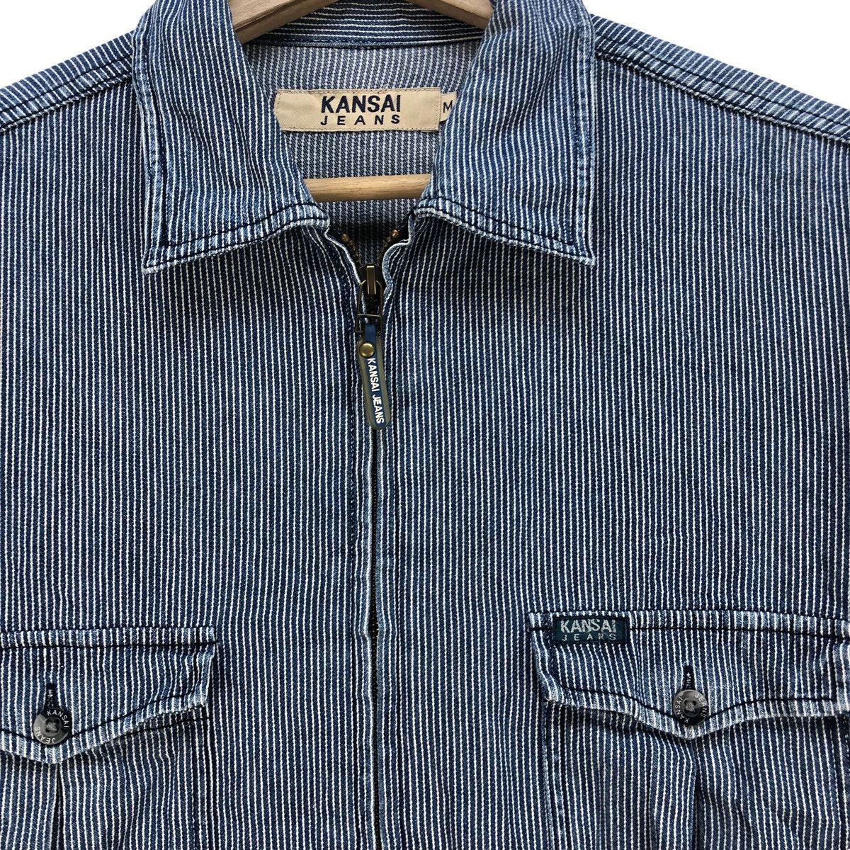 Japanese Brand Kansai Jeans Fully Zip Hikory Stripe Size US M / EU 48-50 / 2 - 3 Thumbnail