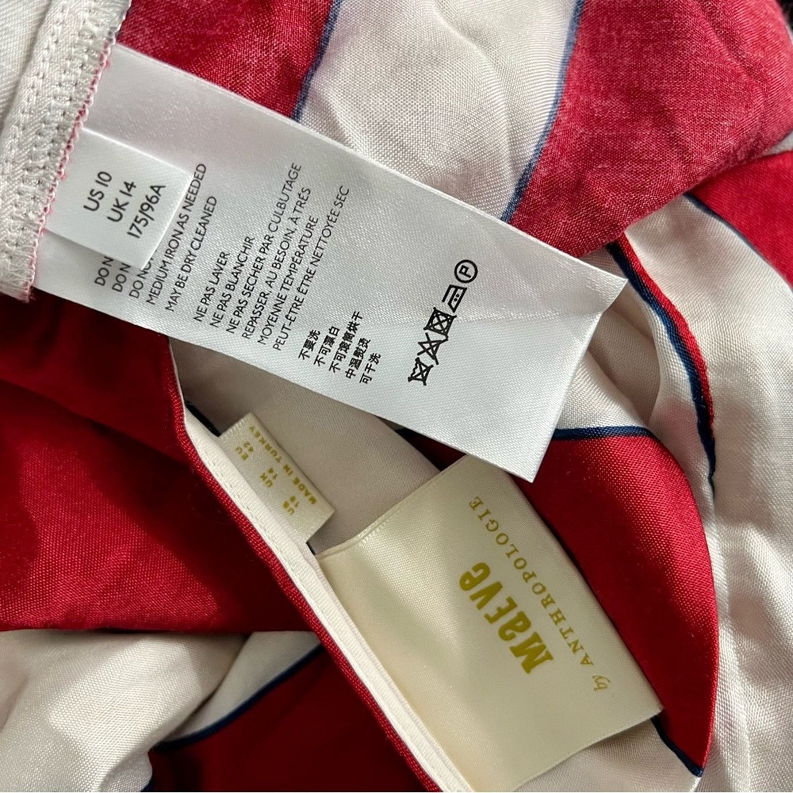 Anthropologie Anthropologie Maeve Maria Striped Blouse Top Puff Sleeve 10 Size L / US 10 / IT 46 - 10 Thumbnail