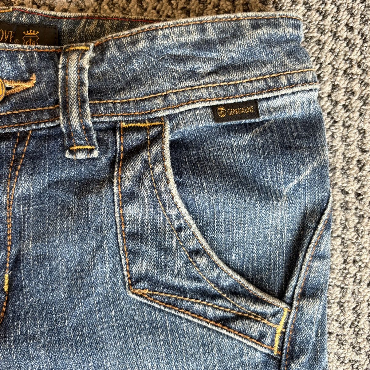 If Six Was Nine Flare Cargo Jeans Blue Denim Georgia Love Size 26’ Size 26" / US 2 / IT 38 - 6 Thumbnail