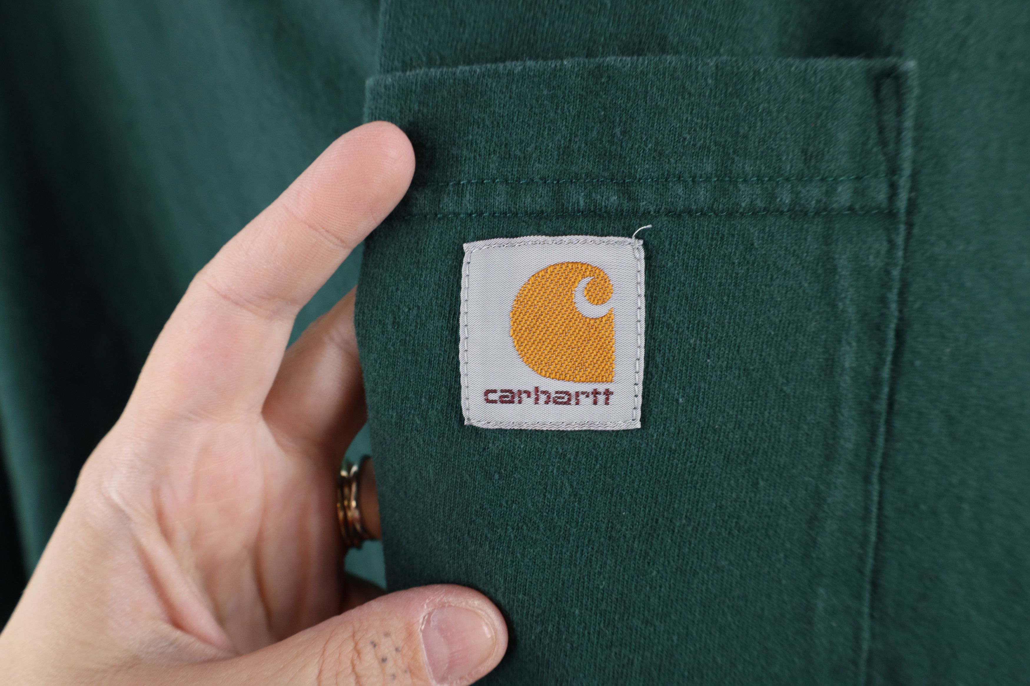 Carhartt × Vintage Vintage Carhartt Heavyweight Pocket T-Shirt Green Cotton Size US XXL / EU 58 / 5 - 4 Thumbnail