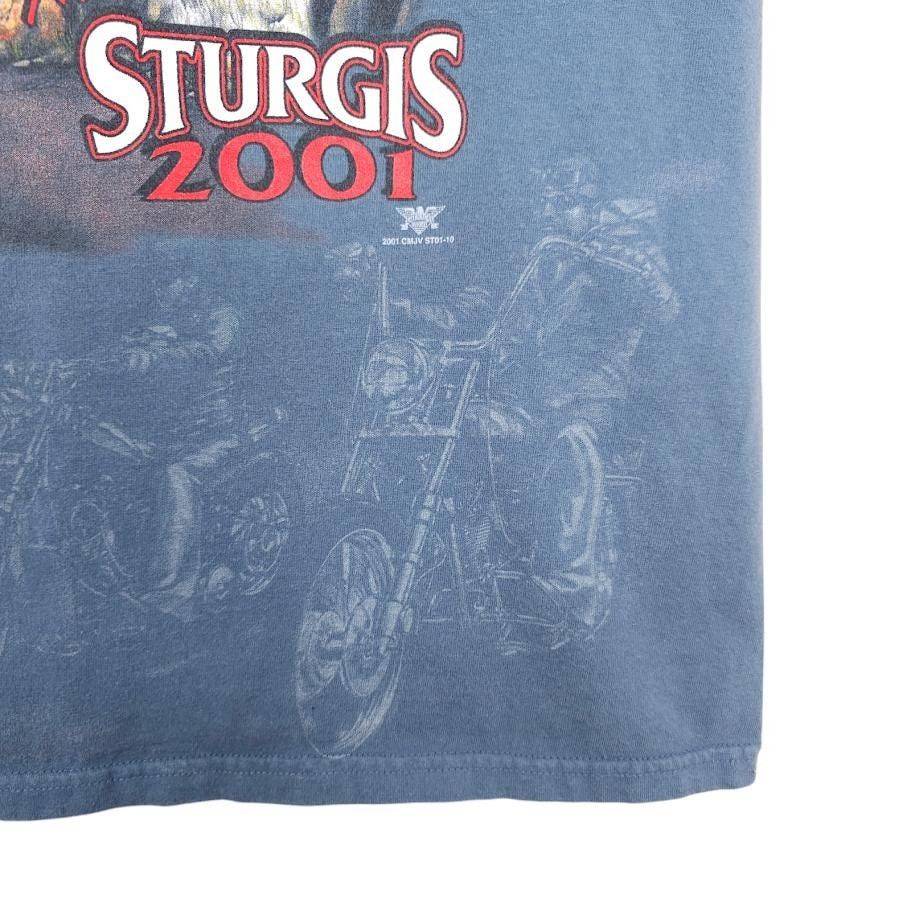 Vintage Vintage Sturgis T Shirt Mens Size Large Blue Y2K 2001 AOP Size US L / EU 52-54 / 3 - 6 Thumbnail