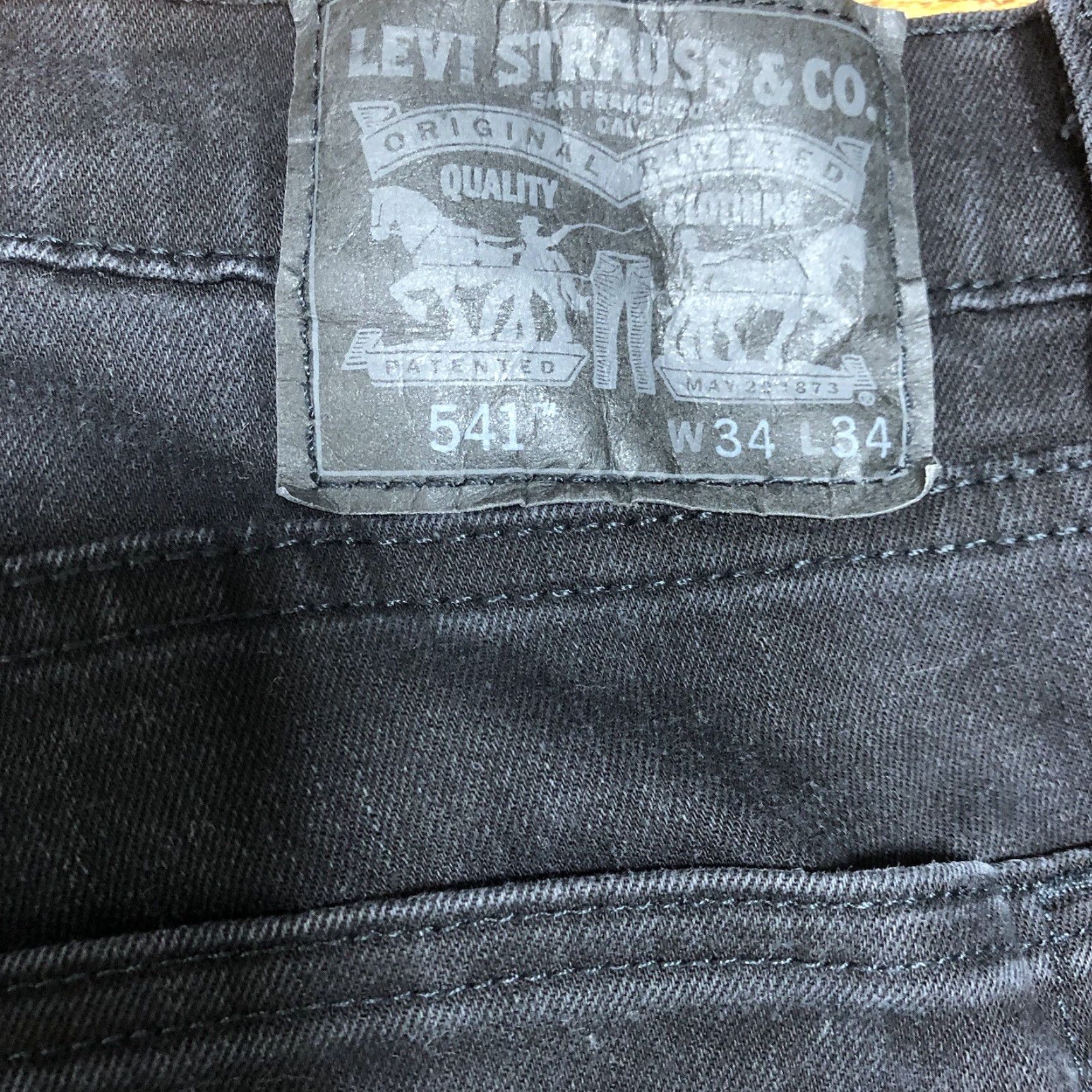 Levi's Levi's 541 Athletic Taper Jeans Denim Black 34x34 Men Regular 5-Pocket Belt Loops Zip Fly Leather Logo Size US 34 / EU 50 - 4 Thumbnail