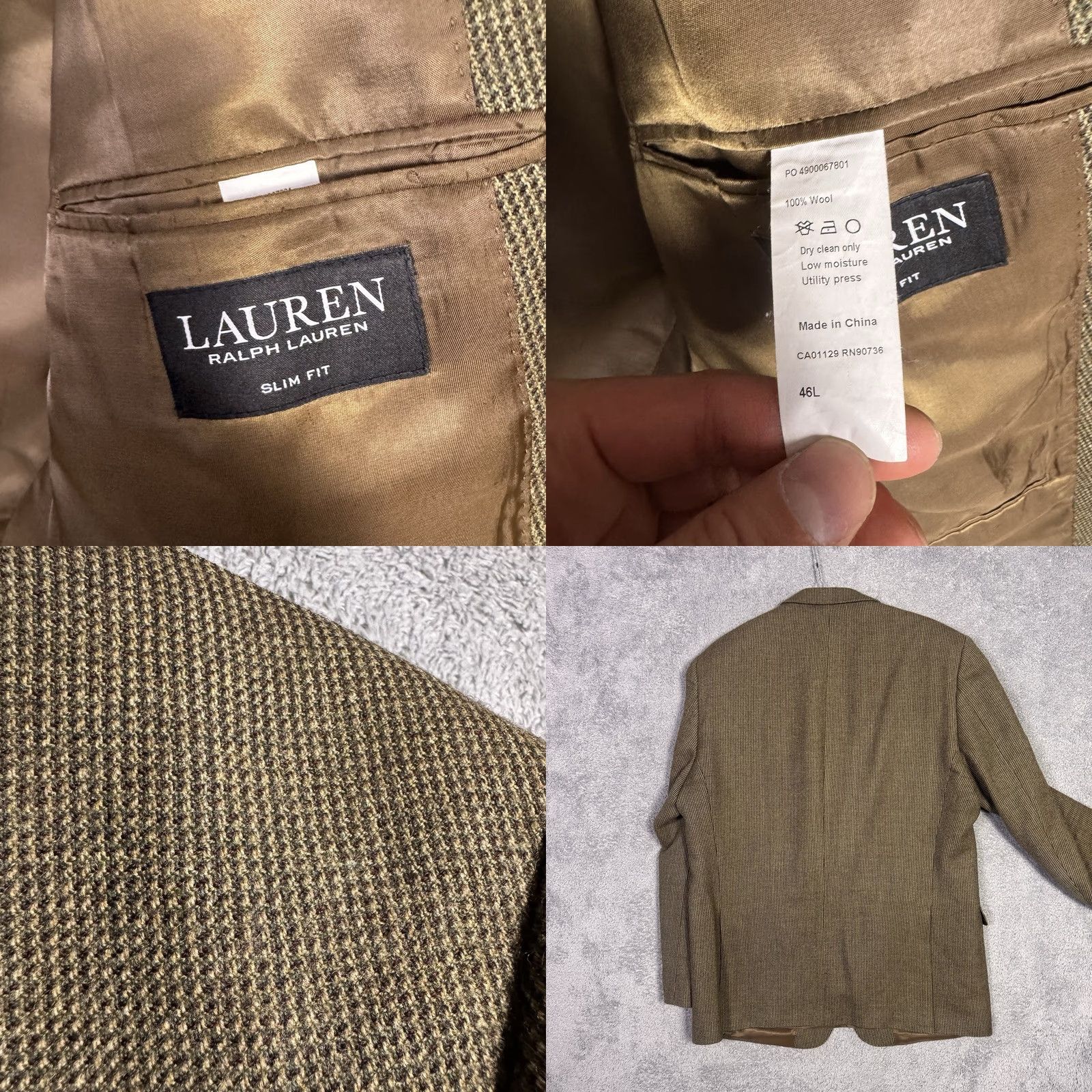 Ralph Lauren Ralph Lauren Blazer Mens 46L Black Label Tweed 100% Wool Slim Sport Coat Jacket Coat Blazer Notch Lapel Two-Button Four-Button Vintage? Size 46R - 8 Thumbnail