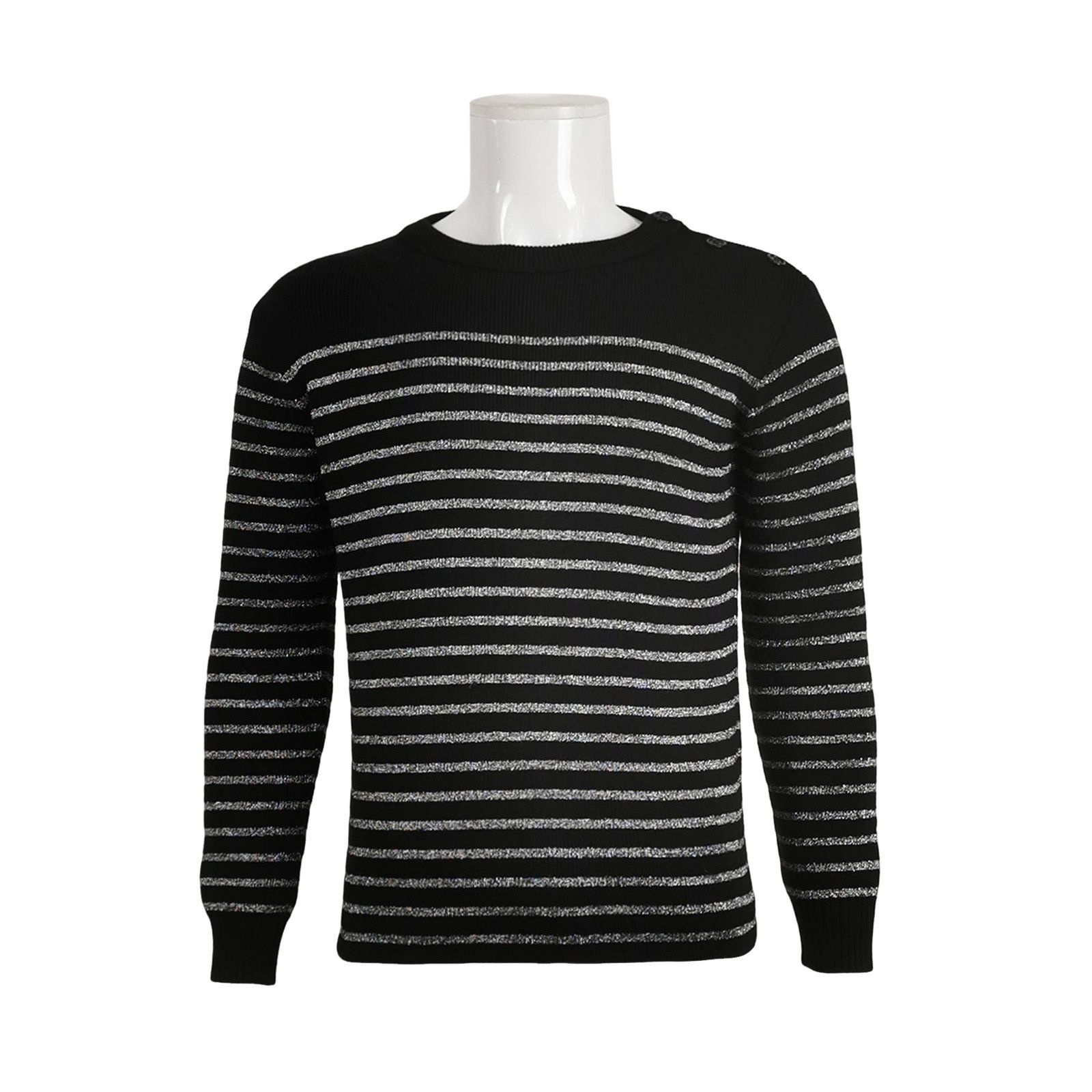 Saint Laurent Paris Saint Laurent Striped Lurex Knit Sweater US M Size US M / EU 48-50 / 2 - 1 Thumbnail