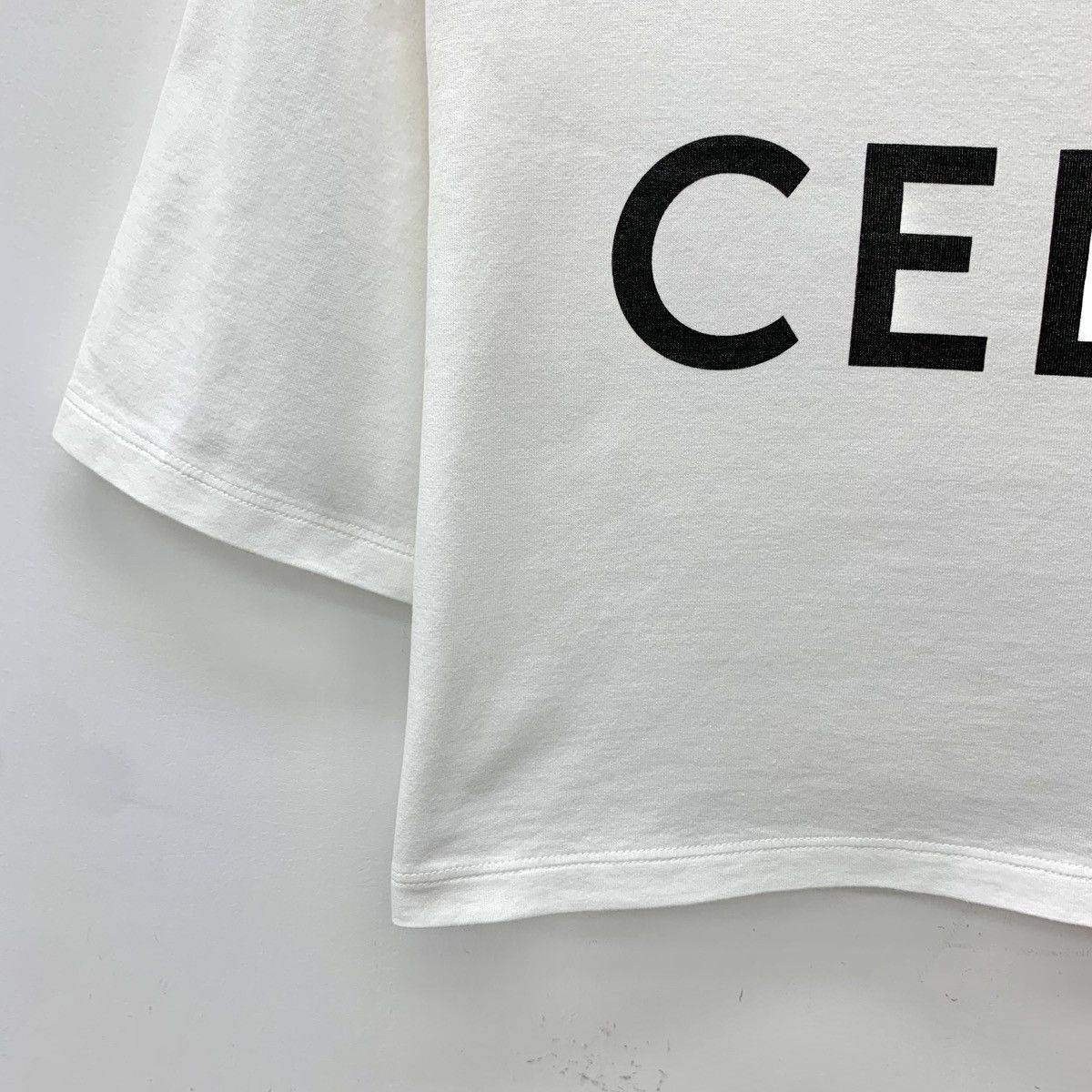 Celine Celine White Letter Printed Short Sleeve T-shirt K26WX Size M / US 6-8 / IT 42-44 - 4 Thumbnail