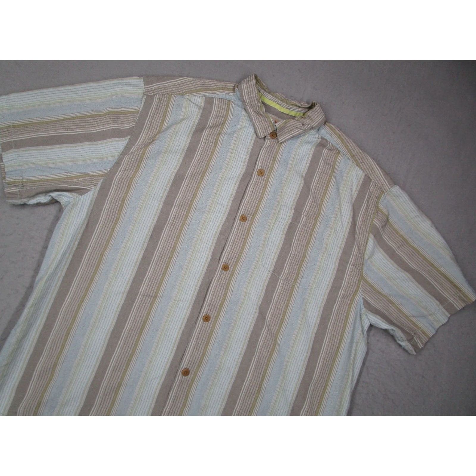 Tommy Bahama Tommy Bahama Shirt Men 1XB Blue Striped Button Up Silk Blend Camp Hawaiian Size US XL / EU 56 / 4 - 2 Thumbnail
