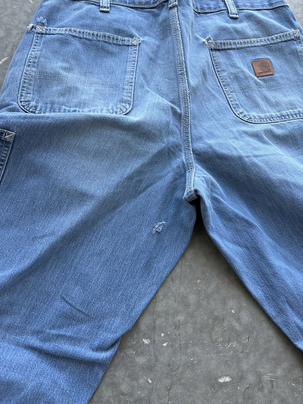 Carhartt Vintage Y2K Carhartt Carpenter Jeans 36x34 Thrashed Faded Size US 36 / EU 52 - 14 Thumbnail
