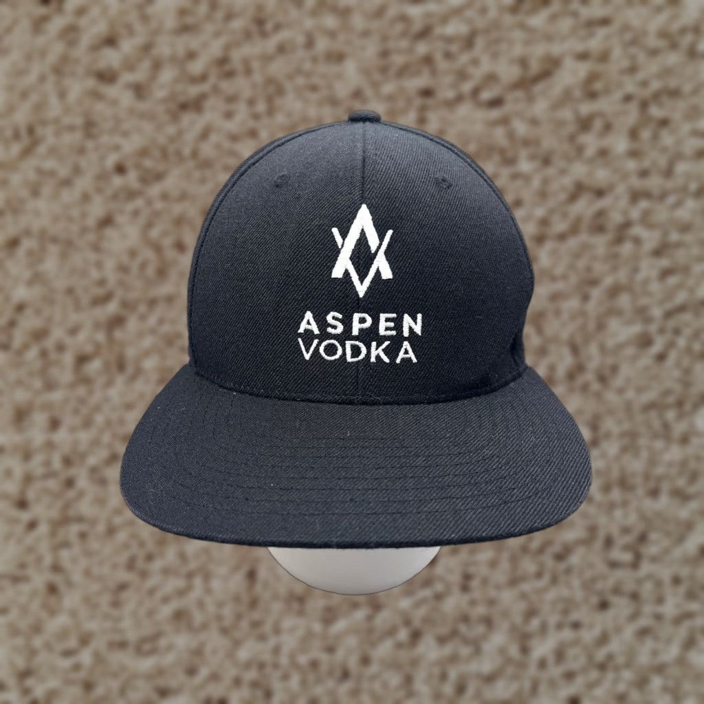 Vintage Yupoong Aspen Vodka Hat Cap Snap Back One Size Black Acrylic Wool Blend Adult Hats Mens Logo Outdoor Skate Cap Size ONE SIZE - 1 Thumbnail