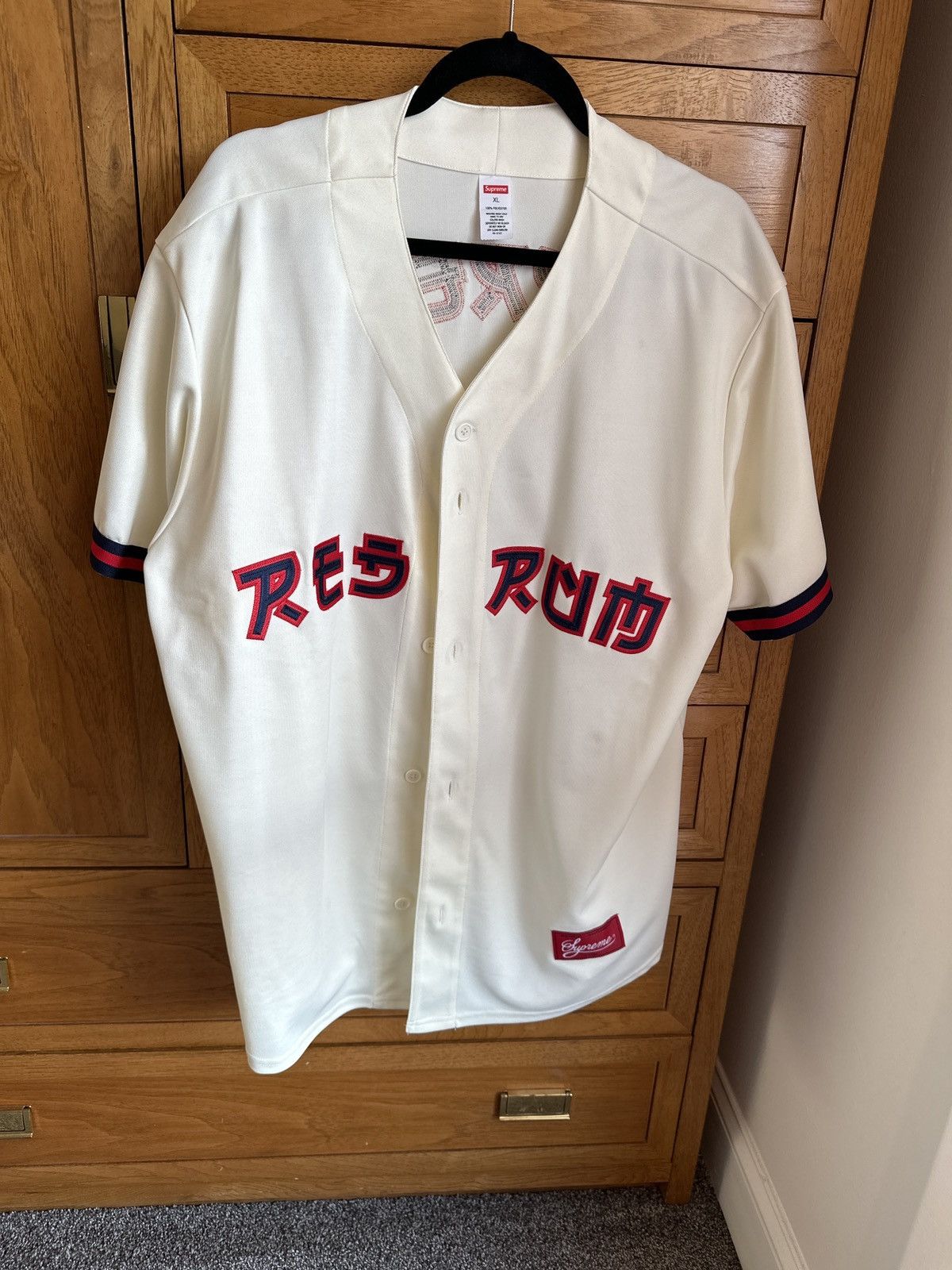 Supreme Supreme Red Rum Baseball Jersey | Grailed