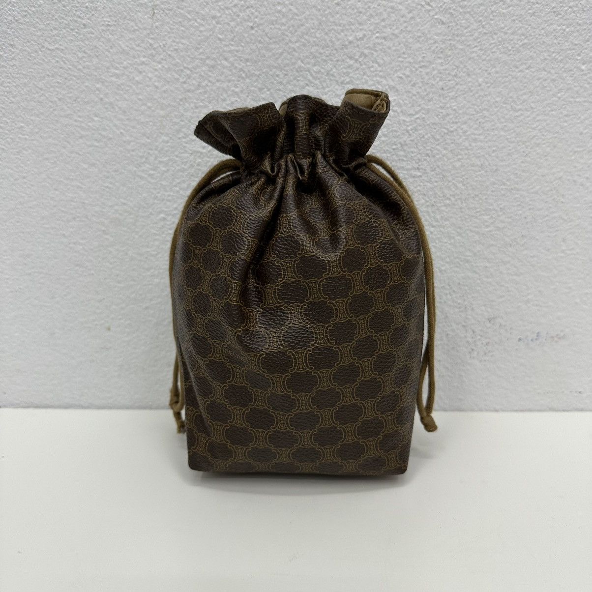 Celine ‼️LASTDROP‼️ VINTAGE CELINE MACADAM DRAWSTRING POUCH BAG Size ONE SIZE - 3 Thumbnail
