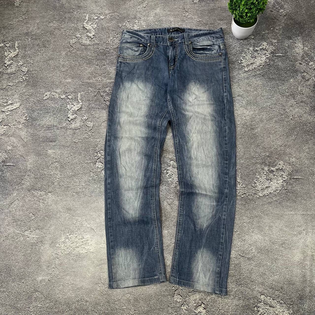 Vintage Y2K Kosmo Lupo Jeans Denim Washed Embroidered Logo Size US 32 / EU 48 - 13 Thumbnail