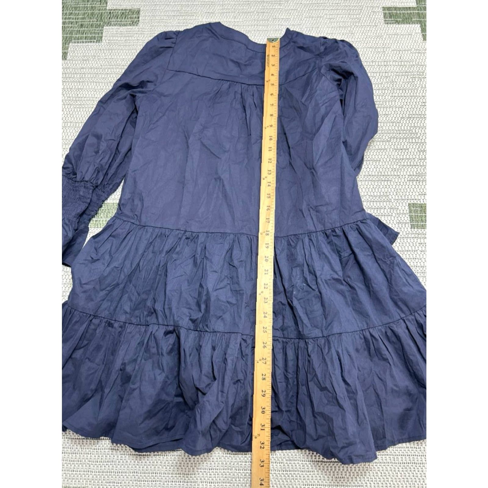 Kenzo Pomander Place Kenzo Dress Womens Medium Blue Cotton Ruffle Tiered Fit & Flare V-Neck Puff Sleeve Casual Party/Cocktail Short Vintage No Size M / US 6-8 / IT 42-44 - 6 Thumbnail