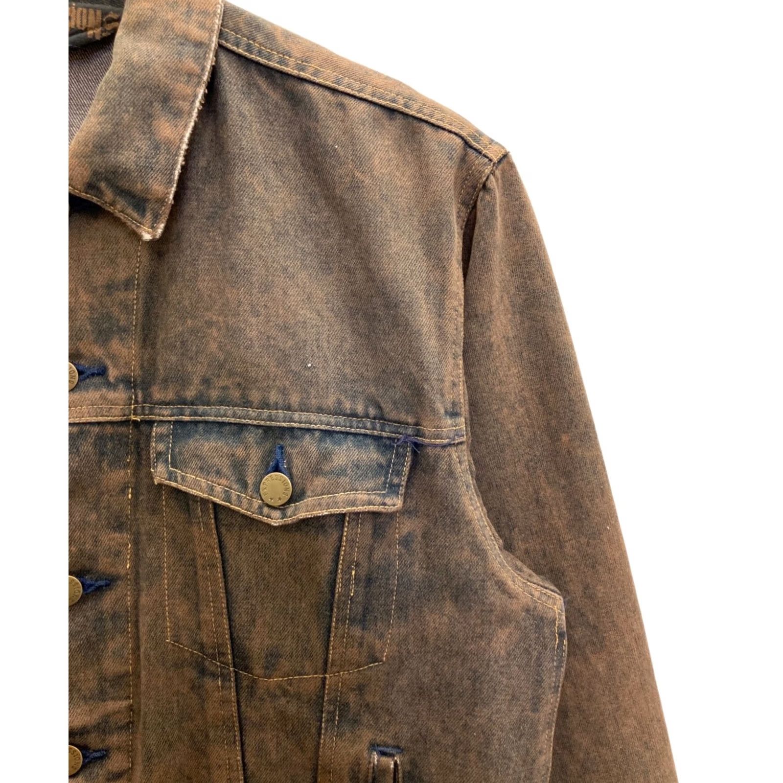 Vintage EXPRESSIONS Denim Jacket Men Size M Brown Jacket Size US M / EU 48-50 / 2 - 3 Thumbnail