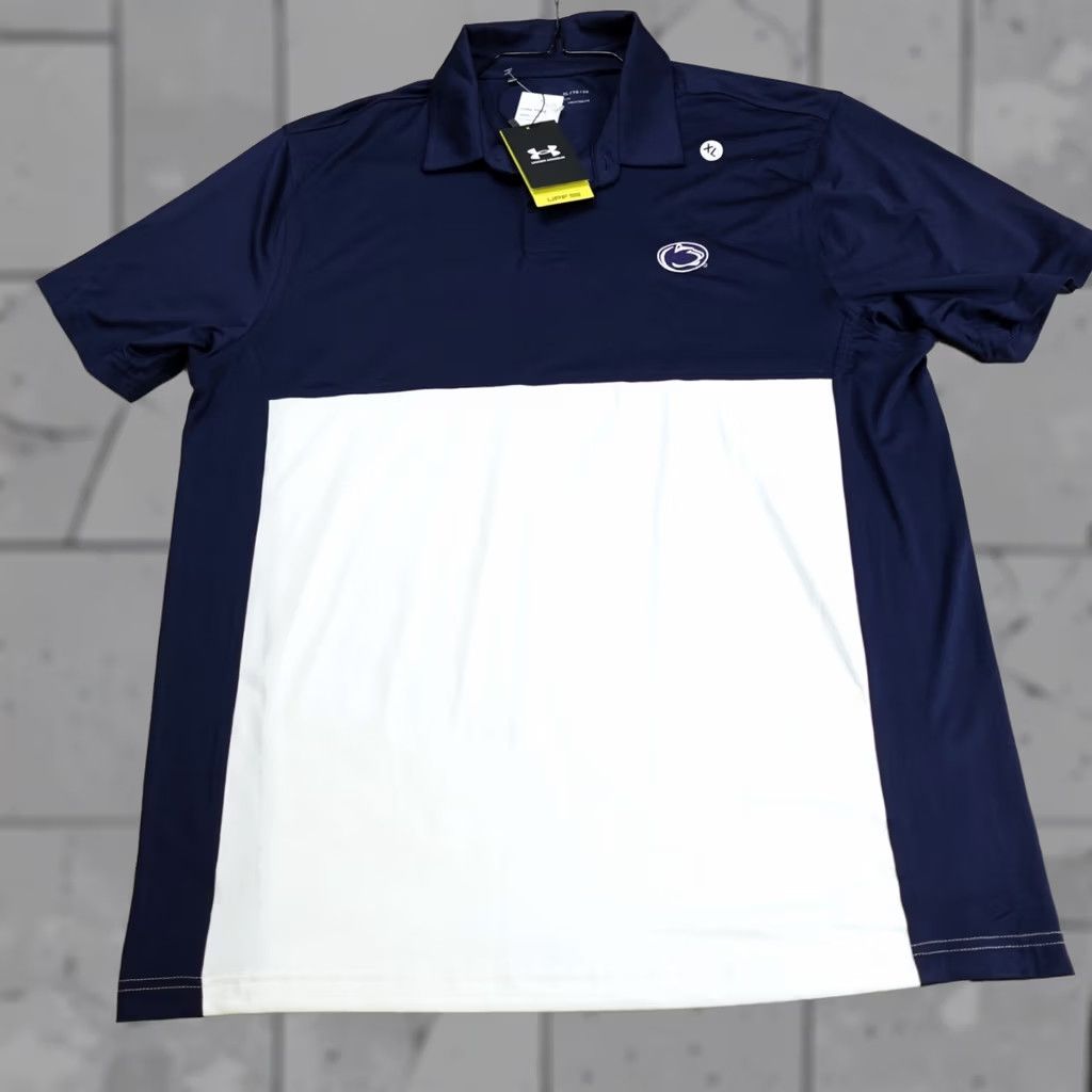 Under Armour Under Armour Polo Shirt XL Blue Colorblock UPF 50 Nittany Lions Mens Size US XL / EU 56 / 4 - 1 Thumbnail