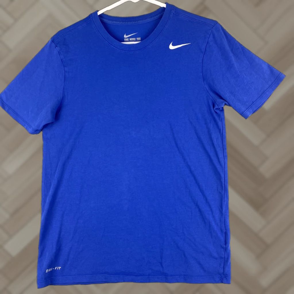 Nike Nike Men's T-Shirt Short Sleeve S Small Blue Swoosh Logo Printed / 38-13 / Regular Cotton Crew Neck / Blue White / Logo / Men Size US S / EU 44-46 / 1 - 1 Thumbnail