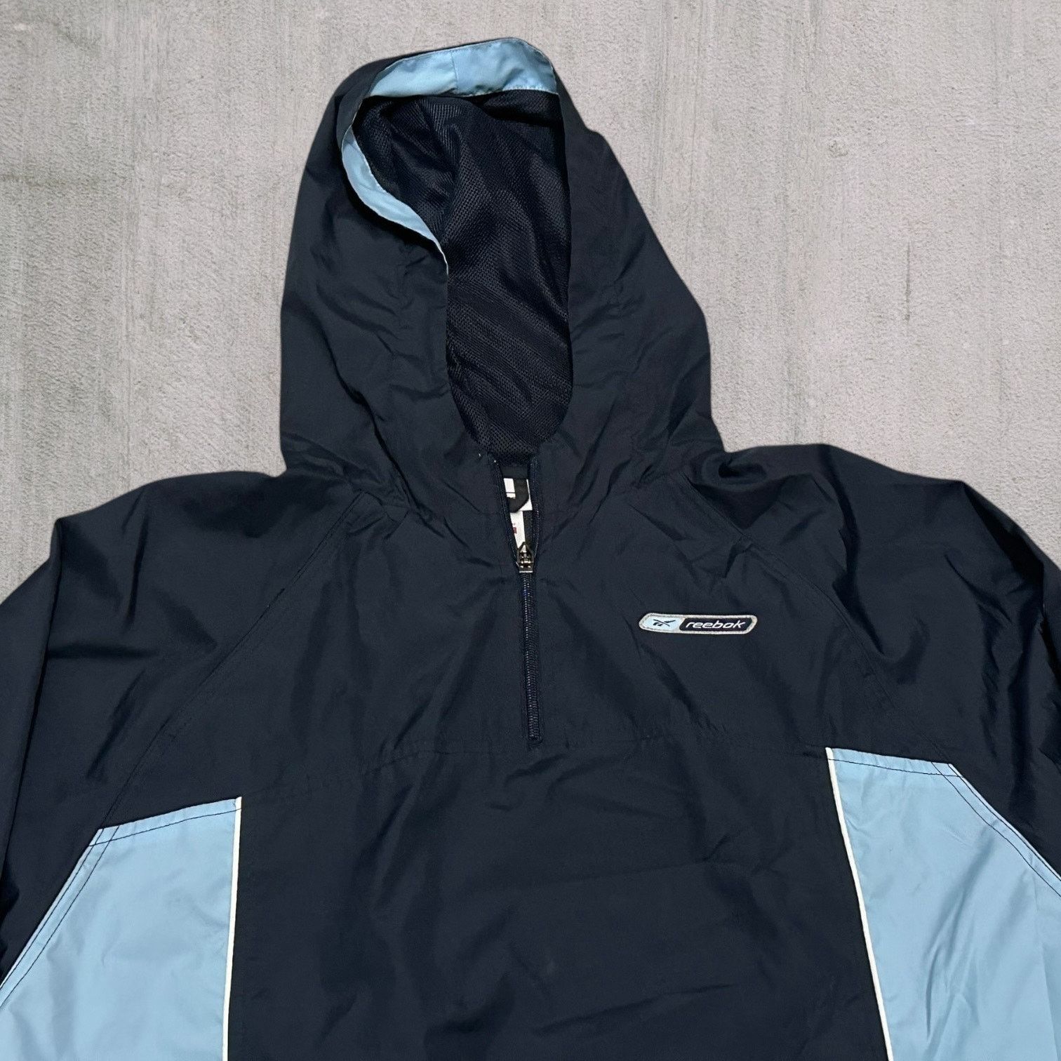 Reebok Reebok hooded navy blue windbreaker Size US XL / EU 56 / 4 - 3 Thumbnail