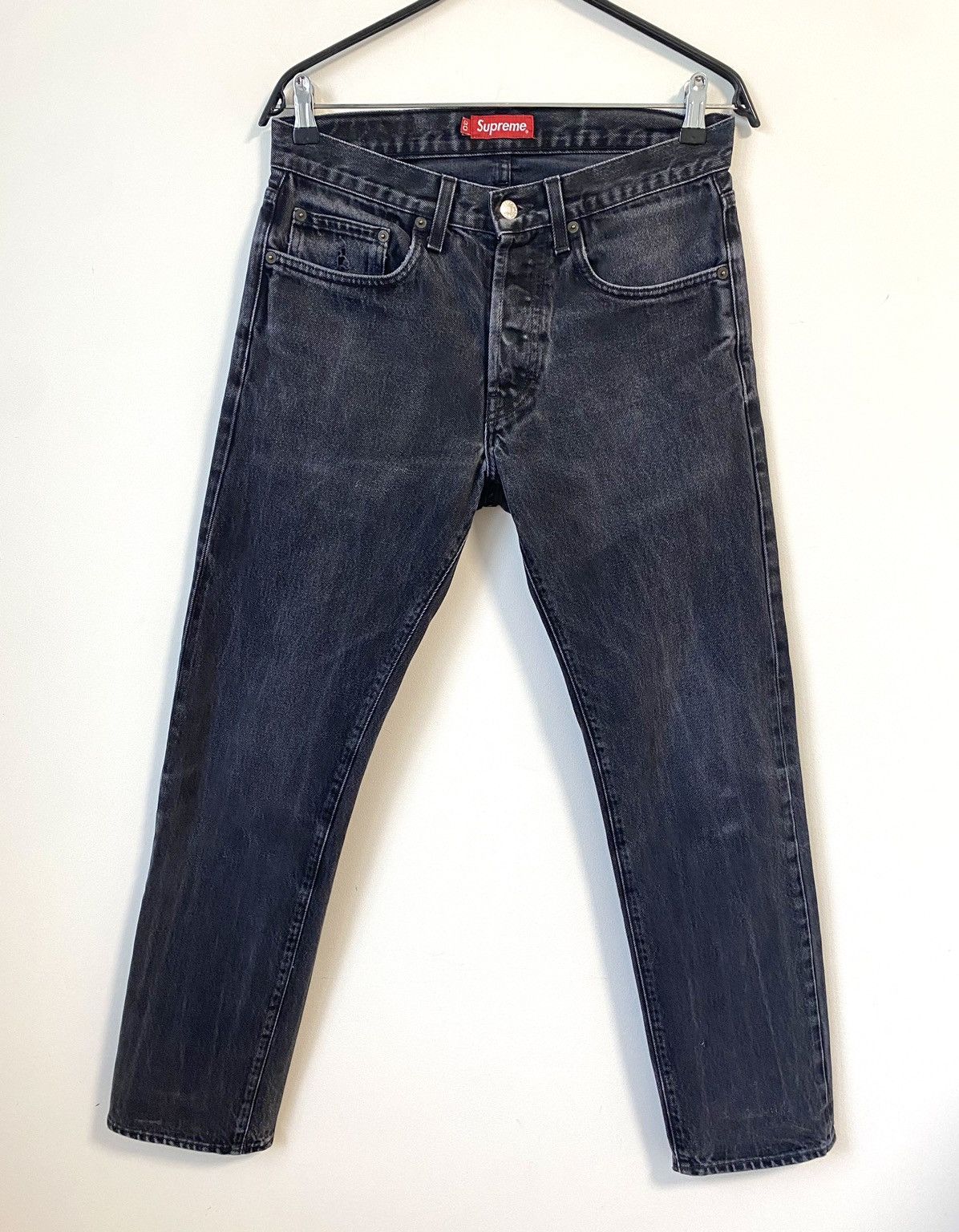 Supreme Supreme Dark Grey Cotton Slim Jeans Size:30 Size US 30 / EU 46 - 1 Thumbnail