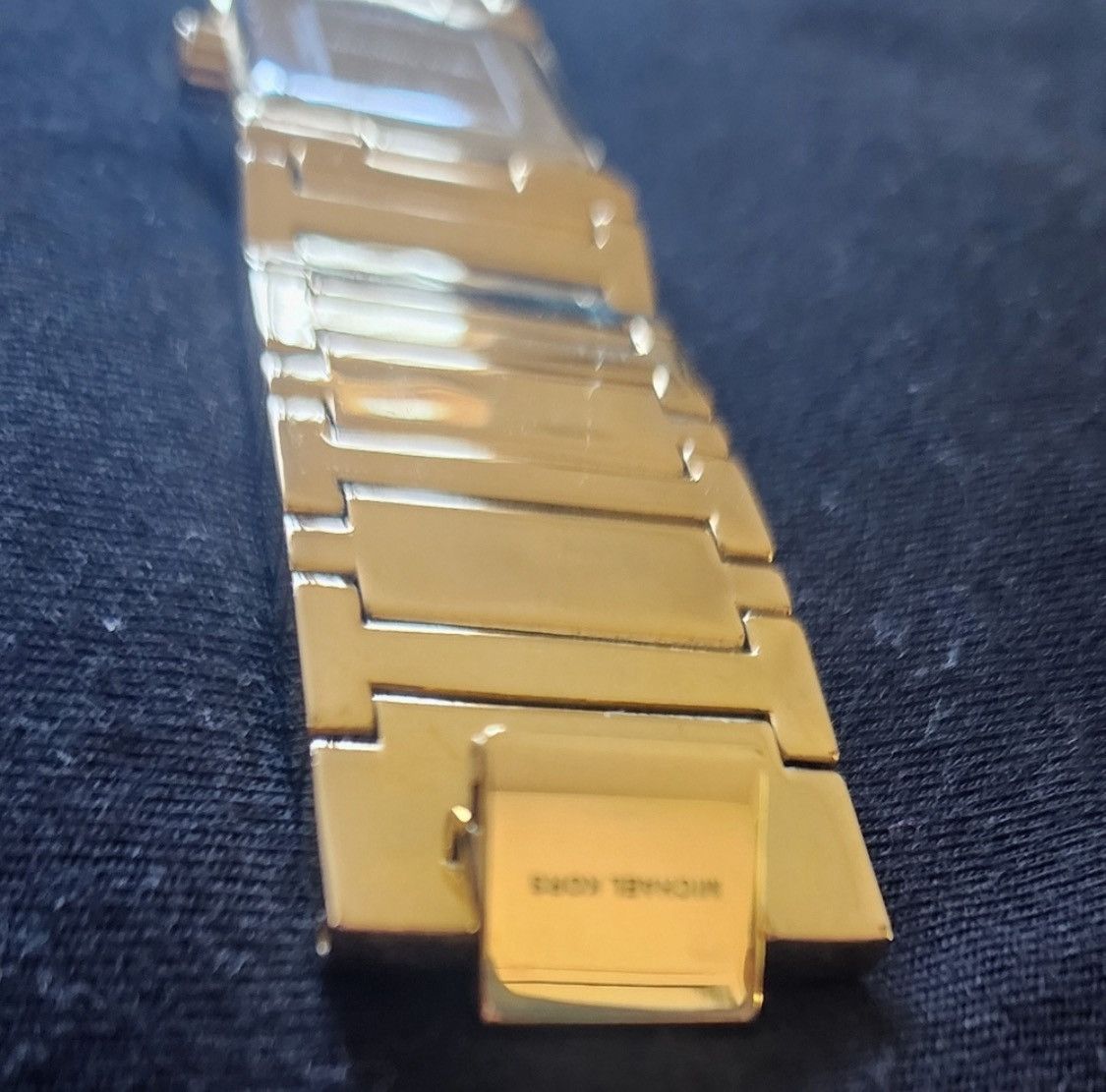 Michael Kors Michael Kors Gold Square Face Watch with Geometric Design Size ONE SIZE - 7 Thumbnail