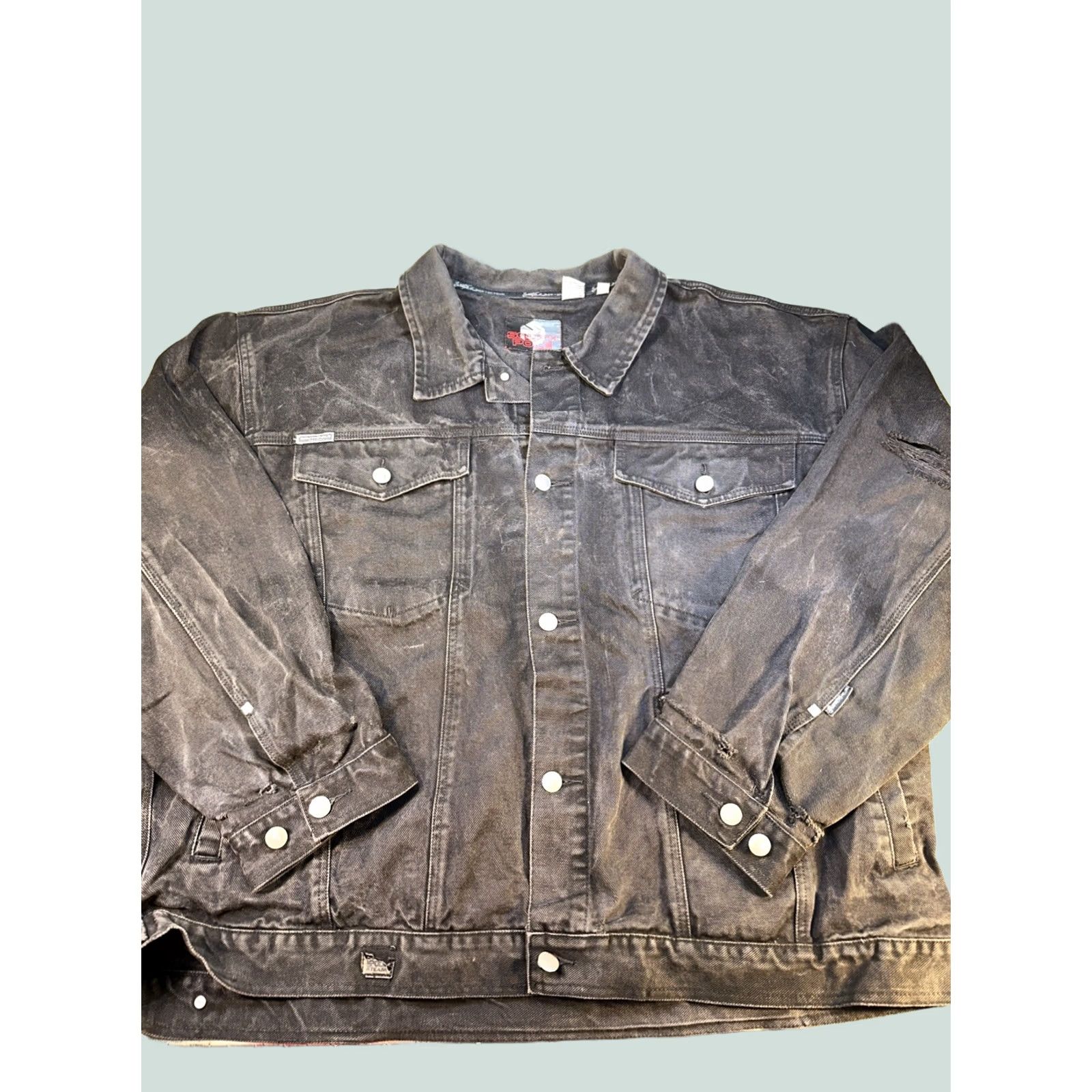 Denime VINTAGE South Pole Black Denim Jacket 3XL Distressed Collar Workwear Style Jacket Mens Black Denim 3XL Vintage Distressed Collar Workwear Size US XXL / EU 58 / 5 - 1 Thumbnail