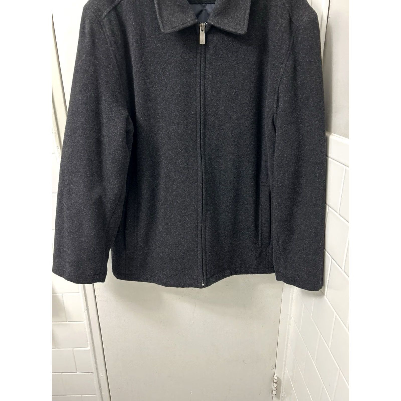 Dockers Dockers Jacket Mens L Charcoal Gray Wool Blend Full Zip Quilted Lined Coat Size US L / EU 52-54 / 3 - 3 Thumbnail