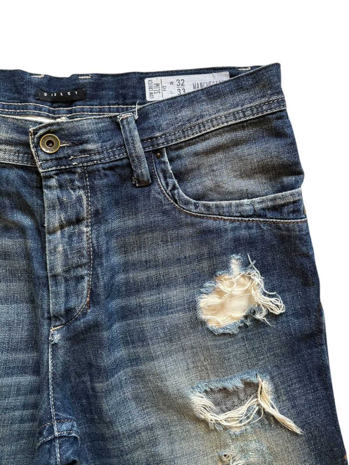 Japanese Brand SALES🔥Vintage Japanese Distressed Buckle Back Jean Shorts Size US 34 / EU 50 - 6 Thumbnail
