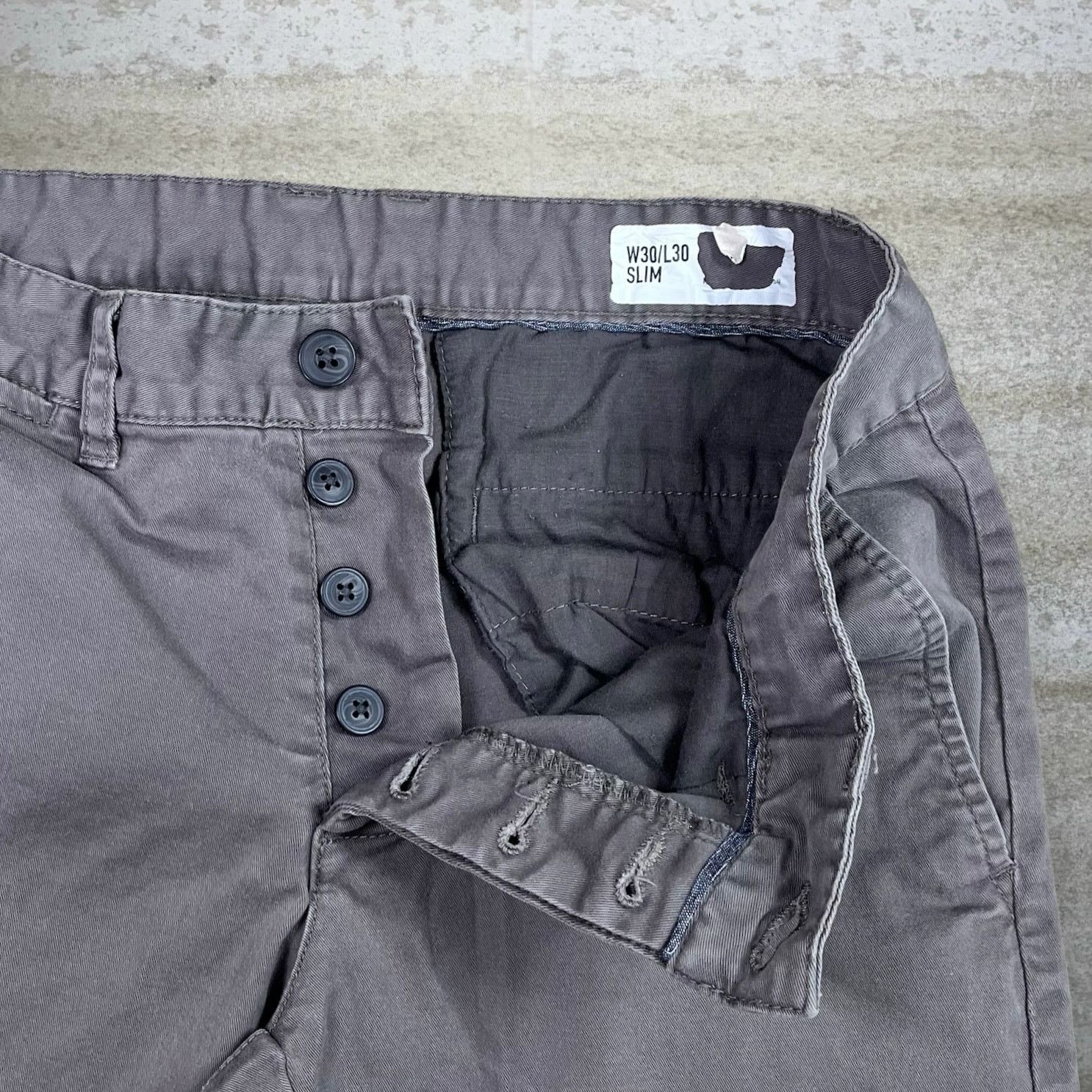 Vintage Vintage Y2K Khakis Pants 30x30 Slim Smoke Grey Flat Front Size US 30 / EU 46 - 4 Thumbnail