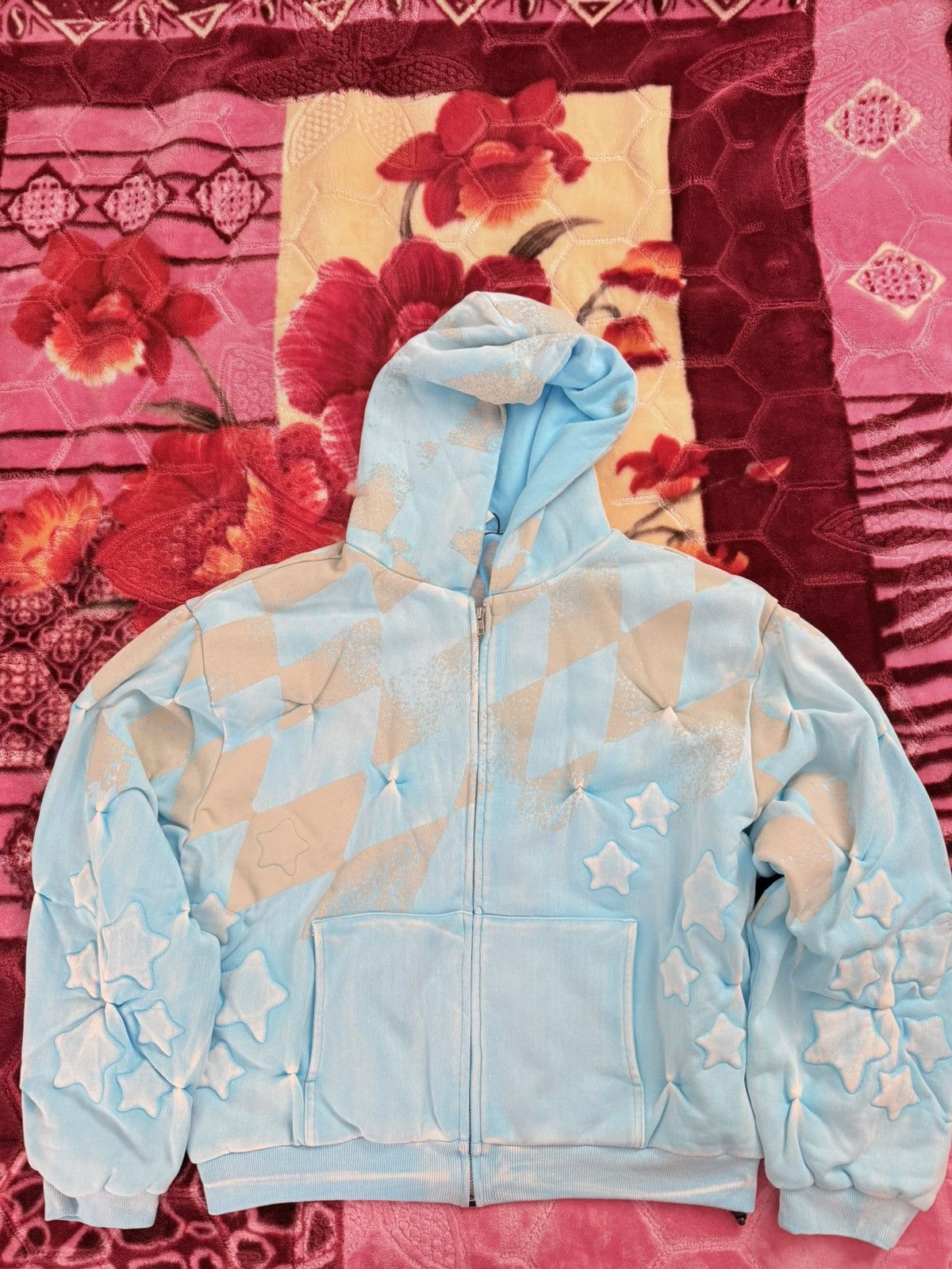 Bad Son BAD SON Electric Blue “Starfruit” Padded Zip-Up Hoodie XL Size US XL / EU 56 / 4 - 1 Thumbnail