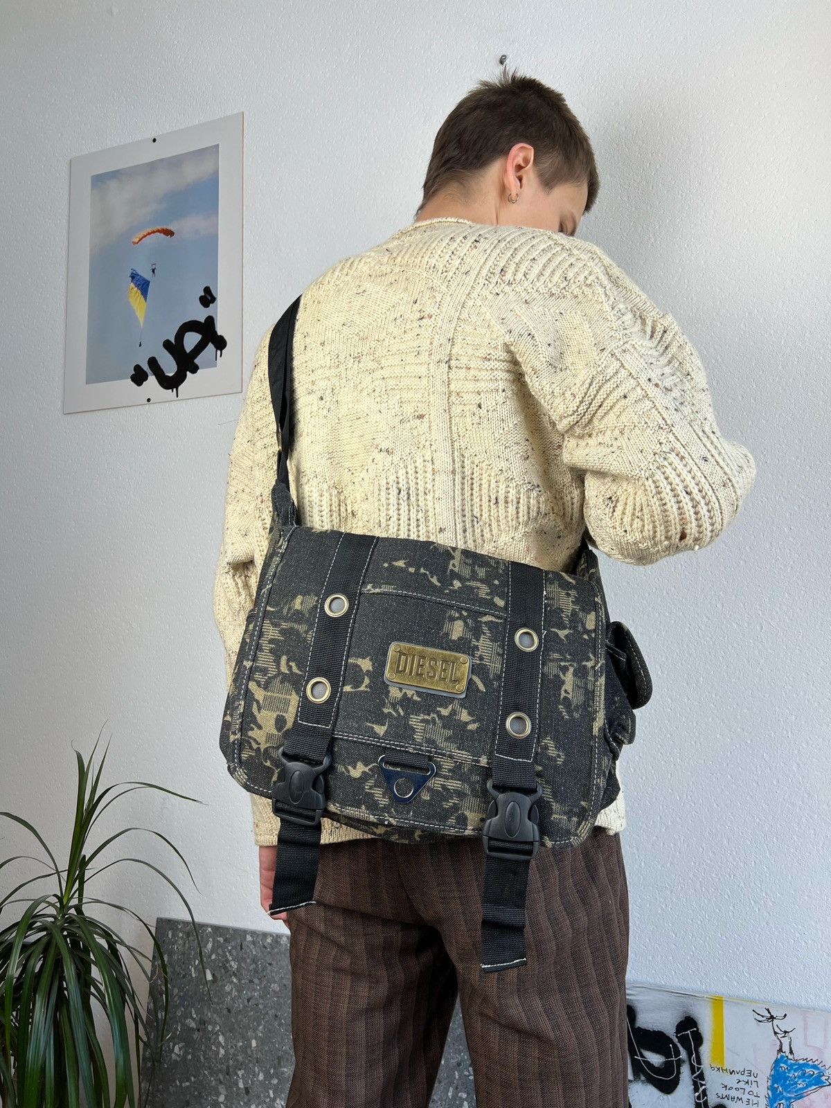 image of Avant Garde x Diesel Crossbody Bag Leather Vintage, Men's