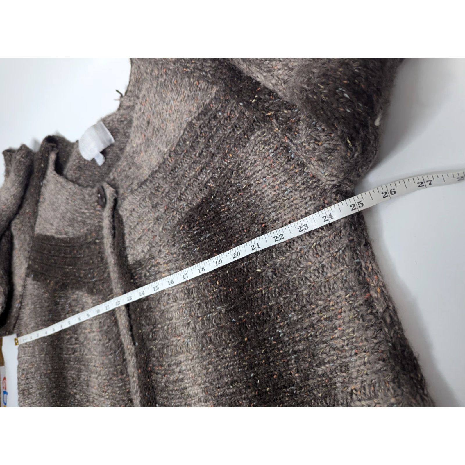 Avenue Avenue Cardigan Sweater One Button Plus Size 22/24 Brown Ombre Knit Crew Neck Long Sleeve Women Vintage: No Size 3XL / US 20-22 - 7 Thumbnail