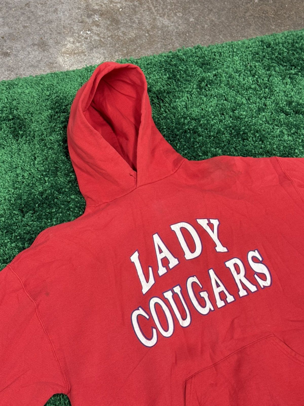 Russell Athletic Vintage University Houston Lady Cougar Hoodie Russell Red TX Size US XL / EU 56 / 4 - 3 Thumbnail