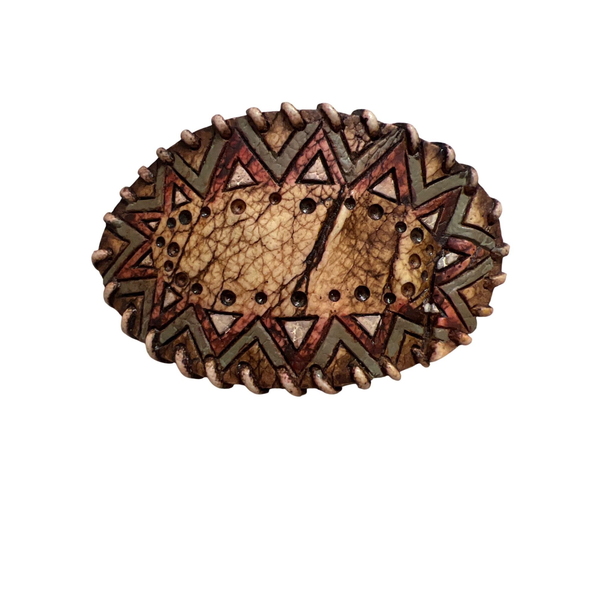 Other Southwestern Resin Hair Barrette Metal Clip Etched Tribal Le Size ONE SIZE - 1 Thumbnail