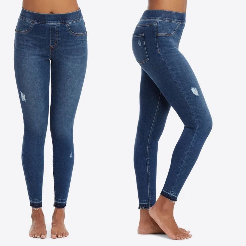 Spanx NWT New $128 Spanx Distressed Ankle Skinny Medium Wash Jean Size 28" / US 6 / IT 42 - 1 Thumbnail