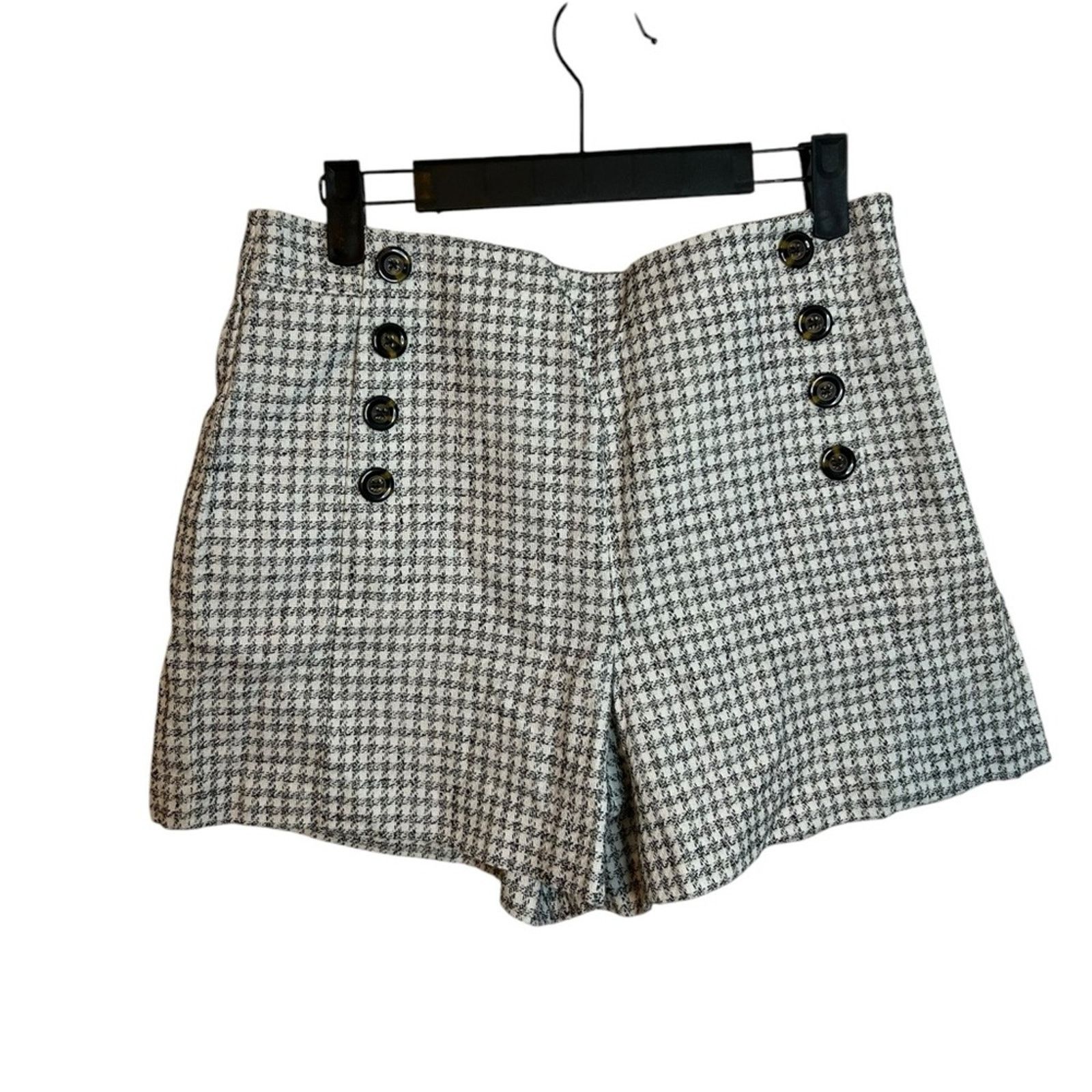 Ann Taylor Nwt Ann Taylor High Waisted Houndstooth Tweed Shorts Size 28" / US 6 / IT 42 - 1 Thumbnail
