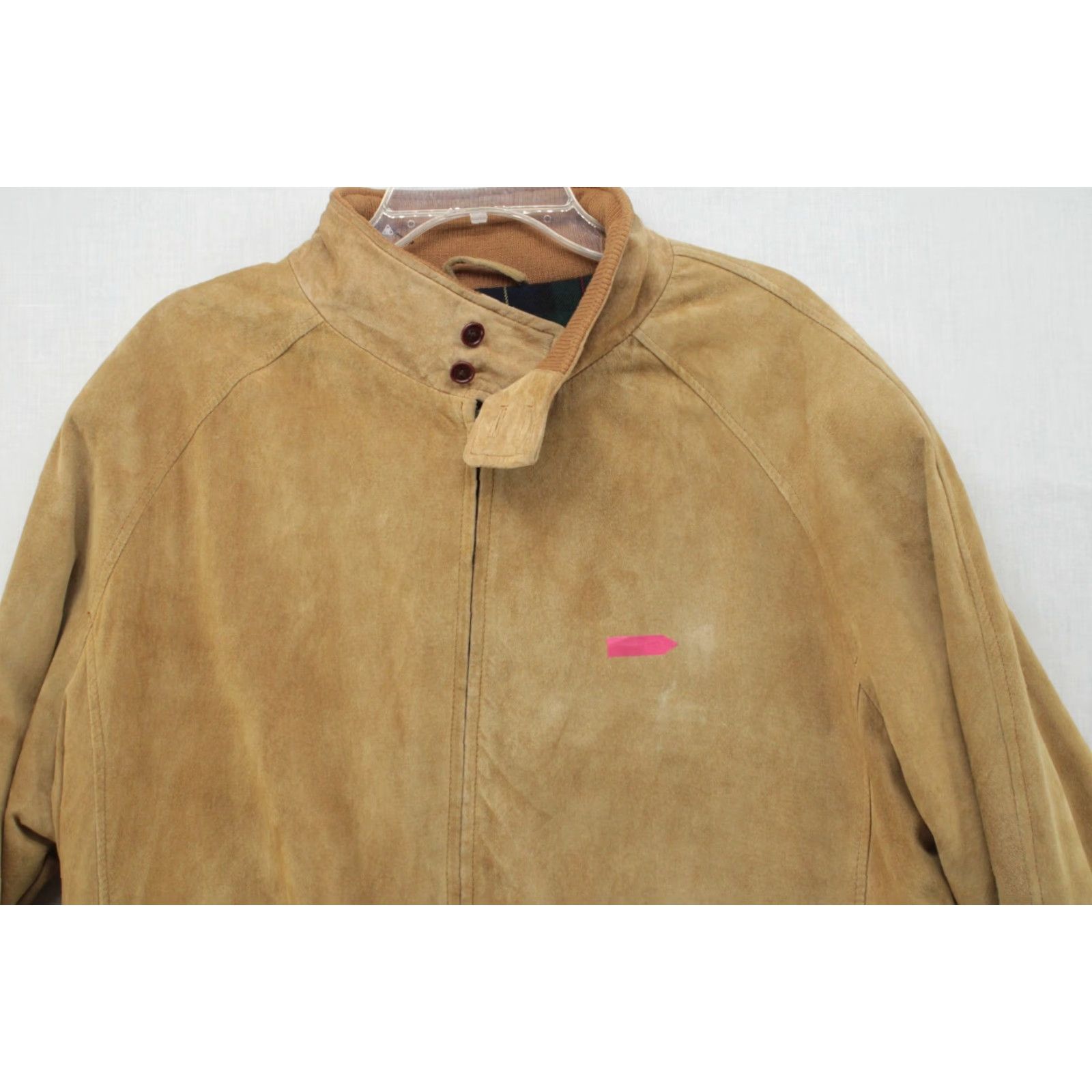 Orvis VINTAGE Orvis Suede Leather Bomber Jacket Mens XL Tan High Collar Preppy Pockets Size US XL / EU 56 / 4 - 3 Thumbnail