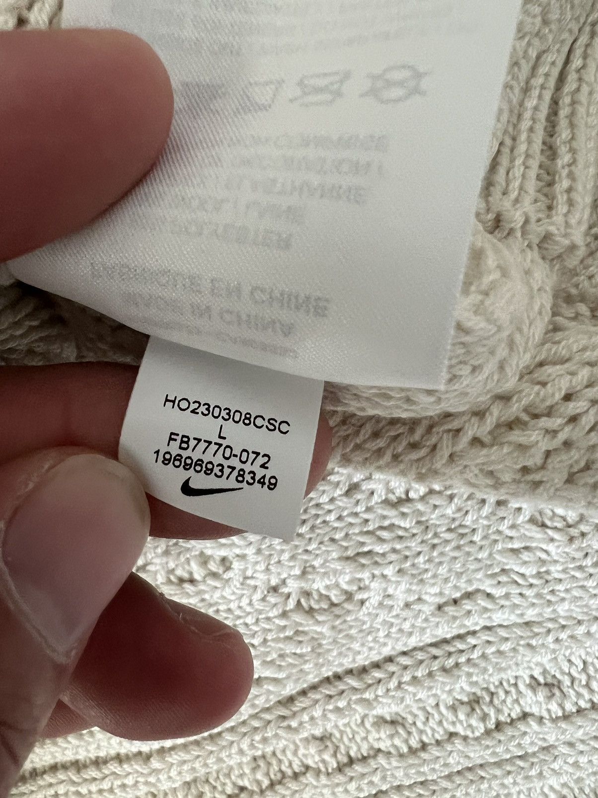 Nike Nike Life Cable Knit Turtleneck Sweater Bone Size US L / EU 52-54 / 3 - 8 Thumbnail