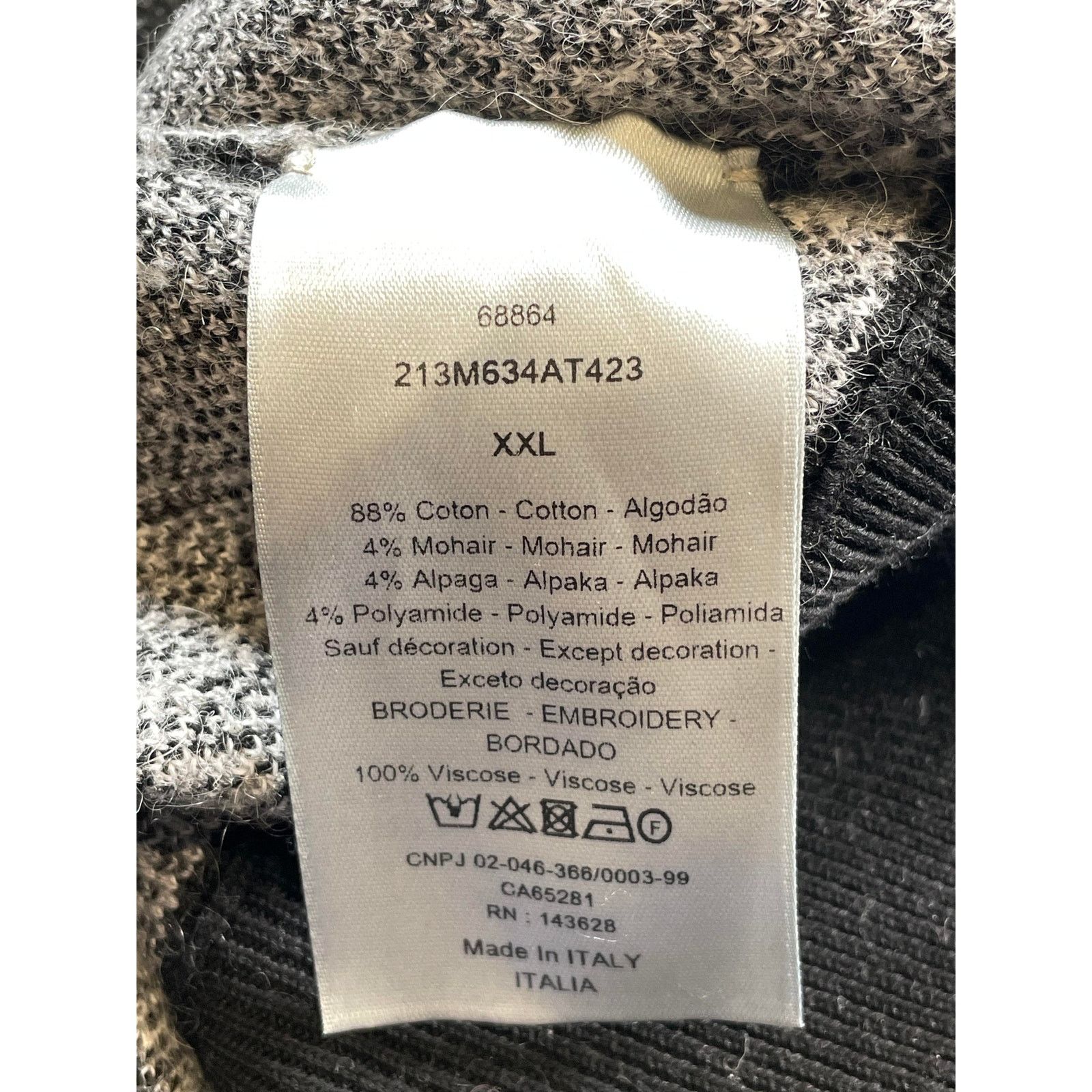 Dior Dior Grey & Black Paisley Sweater Size US XXL / EU 58 / 5 - 6 Thumbnail