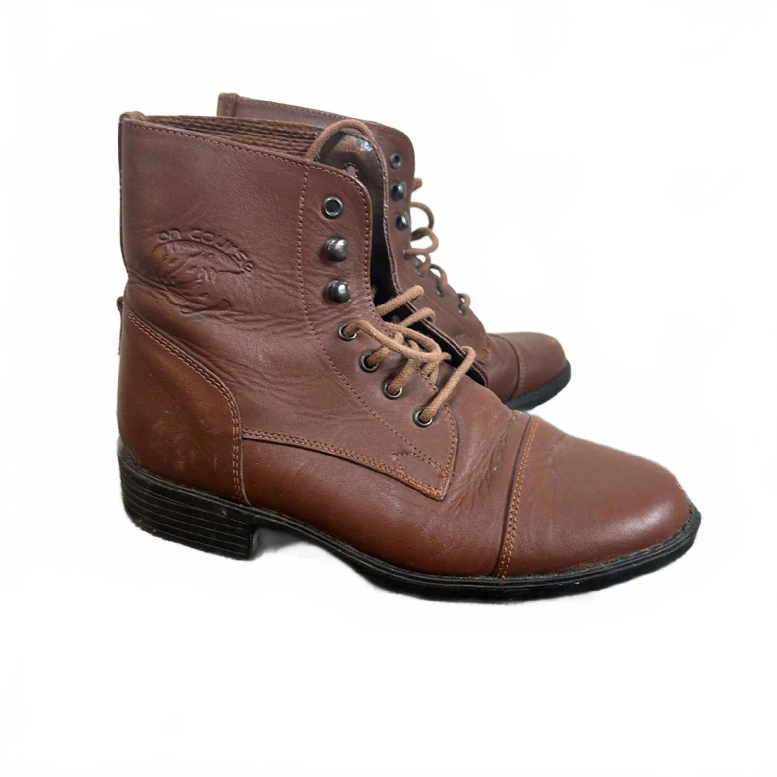 Other On Course Womens Brown Leather Lace Up Combat Boots Size US 6.5 / IT 36.5 - 2 Thumbnail