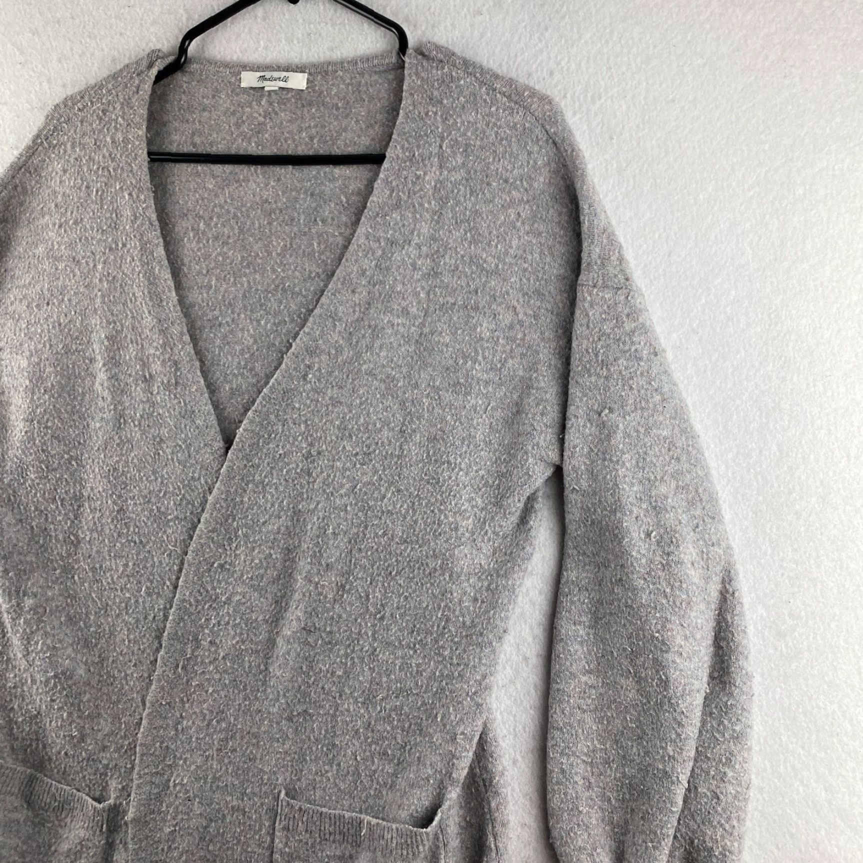 Madewell Madewell Cardigan Sweater Womens M Open Front Gray Alpaca Wool Blend Knit Contemp Casual Modern Size M / US 6-8 / IT 42-44 - 7 Thumbnail