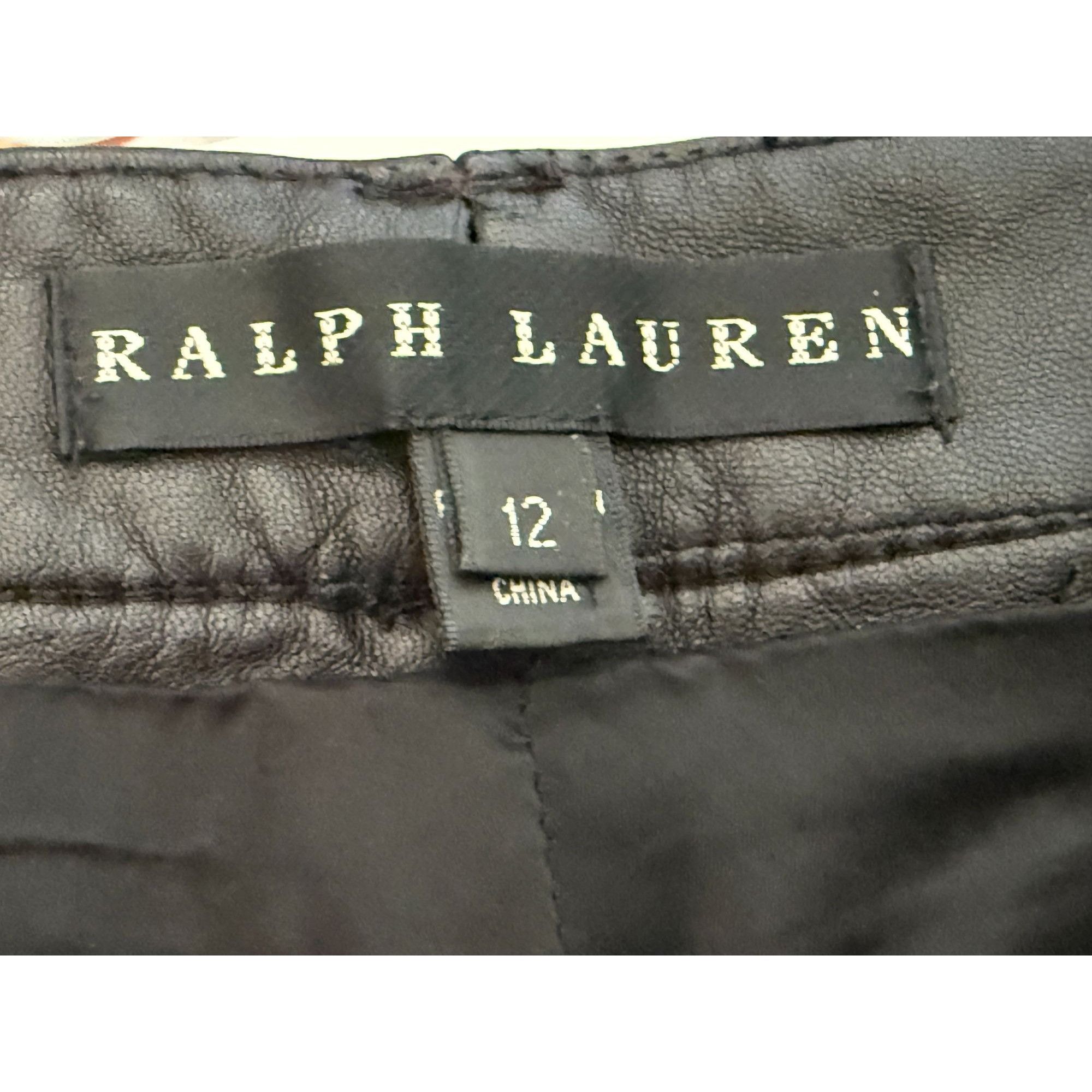 Ralph Lauren Ralph Lauren Black Lamb Leather Pants Size 12 Womens Classic Size 34" / US 12 / IT 48 - 4 Thumbnail