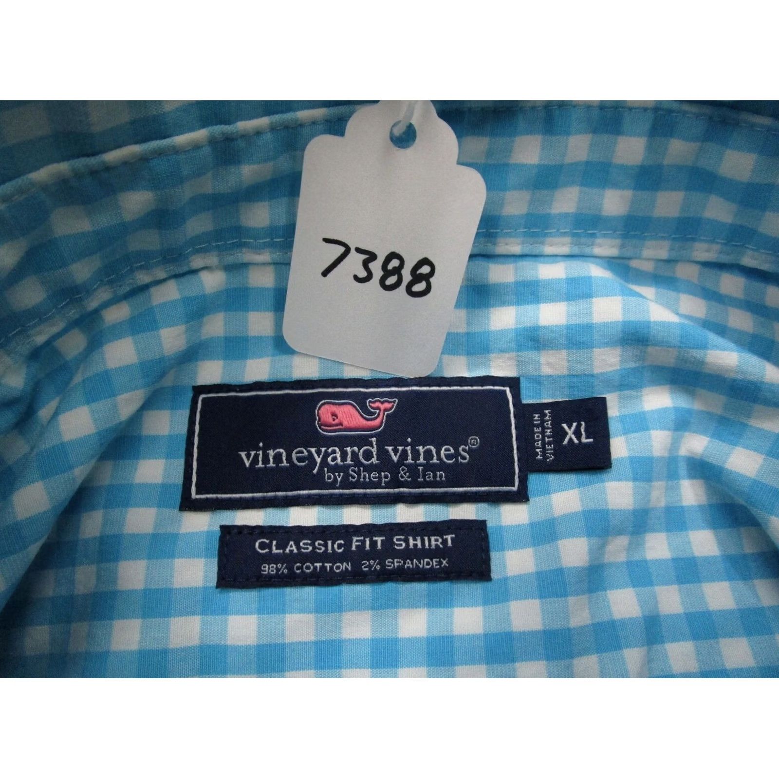 Vineyard Vines Vineyard Vines Shirt Men XL Blue Gingham Check Long Sleeve Classic Fit Size US XL / EU 56 / 4 - 7 Thumbnail