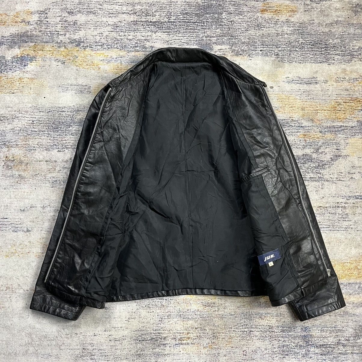 Japanese Brand Vintage 90s Jun men leather jacket Size US L / EU 52-54 / 3 - 5 Thumbnail
