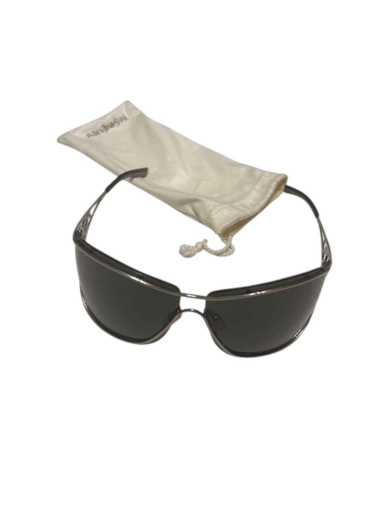 Saint Laurent Paris Saint Laurent Shield Sunglasses Rhinestone Filigree Temples Size ONE SIZE - 1 Thumbnail