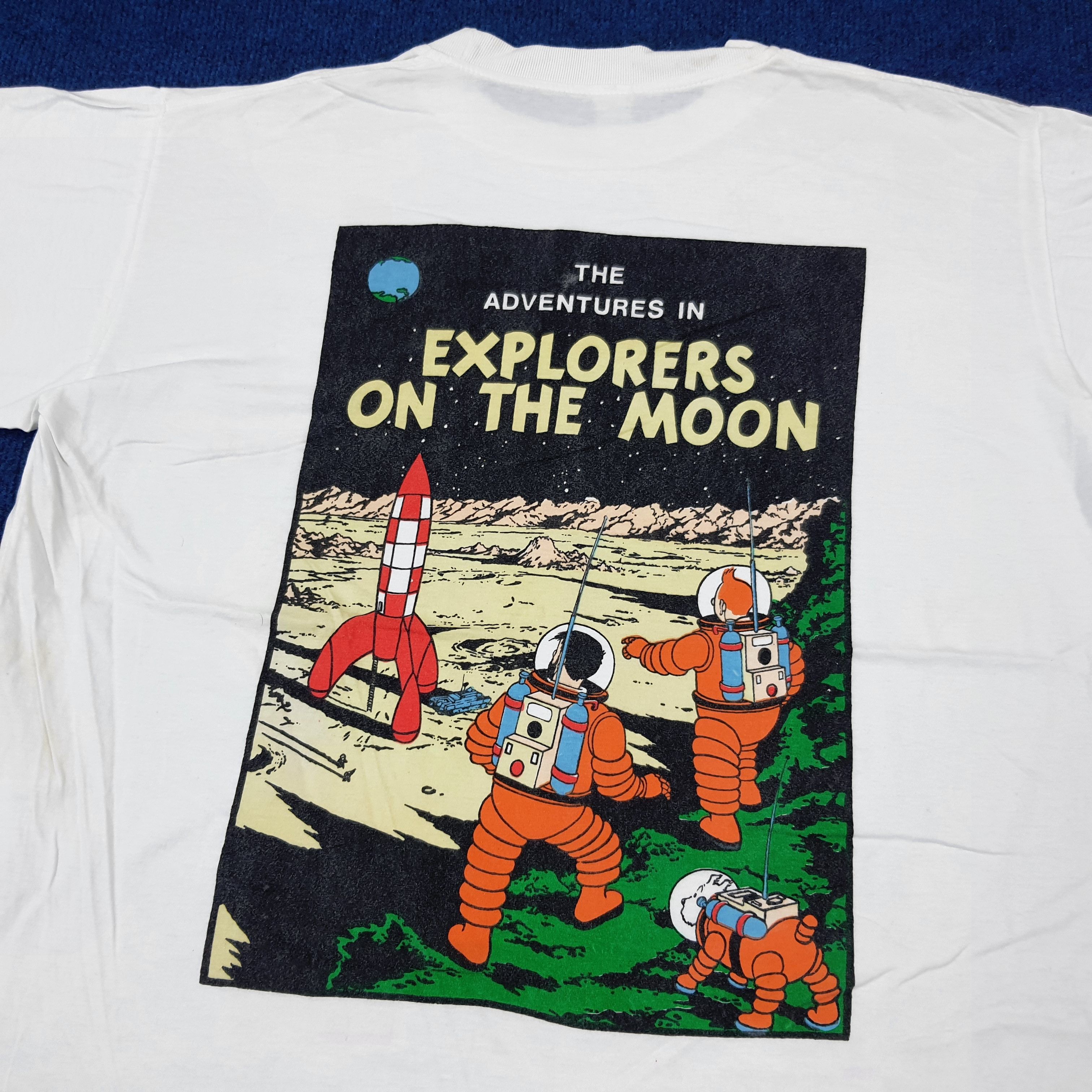 Other Vintage Adventure of Tintin On the Moon Tshirt C239N15 Size US L / EU 52-54 / 3 - 2 Thumbnail